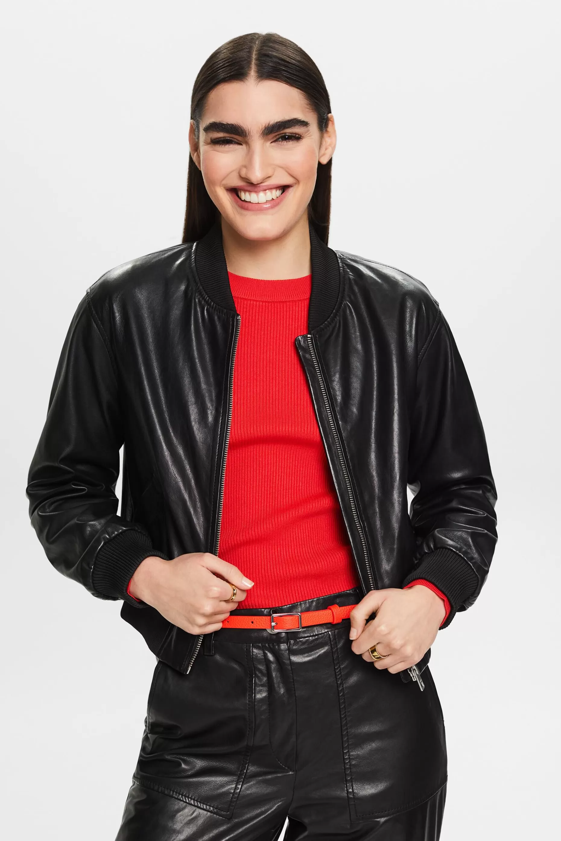 ESPRIT Leather Bomber Jacket at our Online Shop *Women Premium Picks