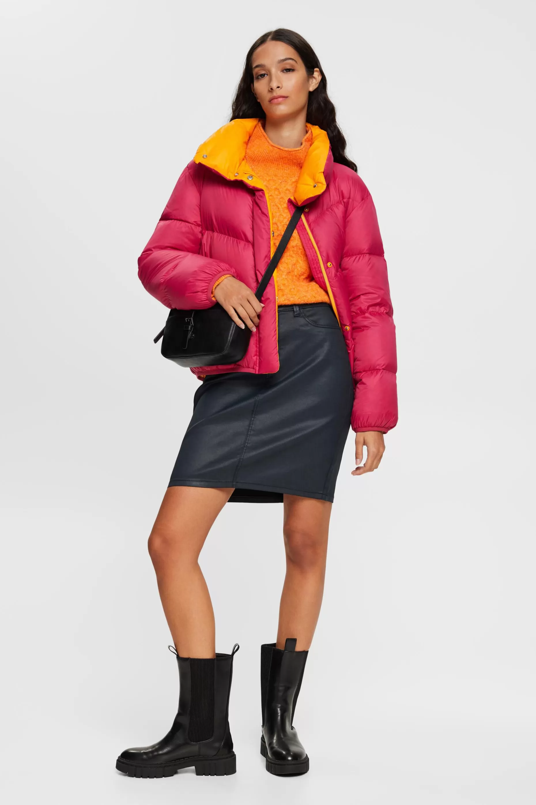 ESPRIT Leather effect knee-length skirt at our Online Shop *Women Skirts + Shorts