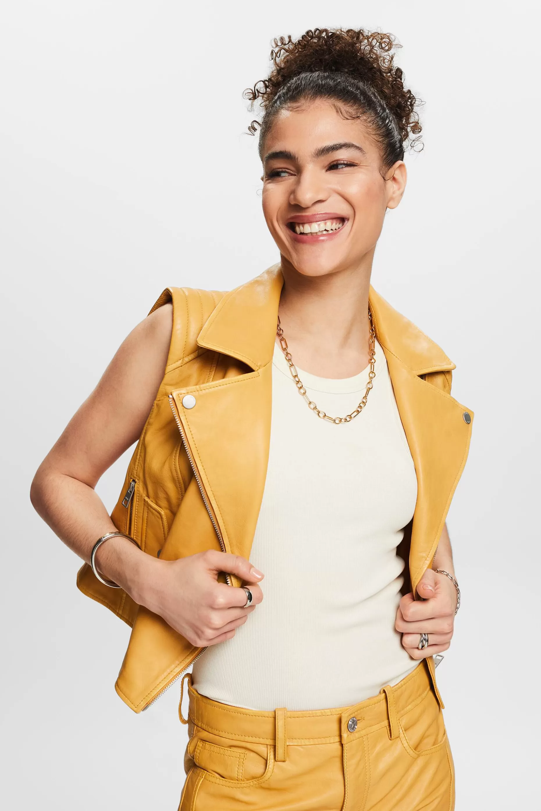 ESPRIT Leather Moto Vest at our Online Shop *Women Premium Picks