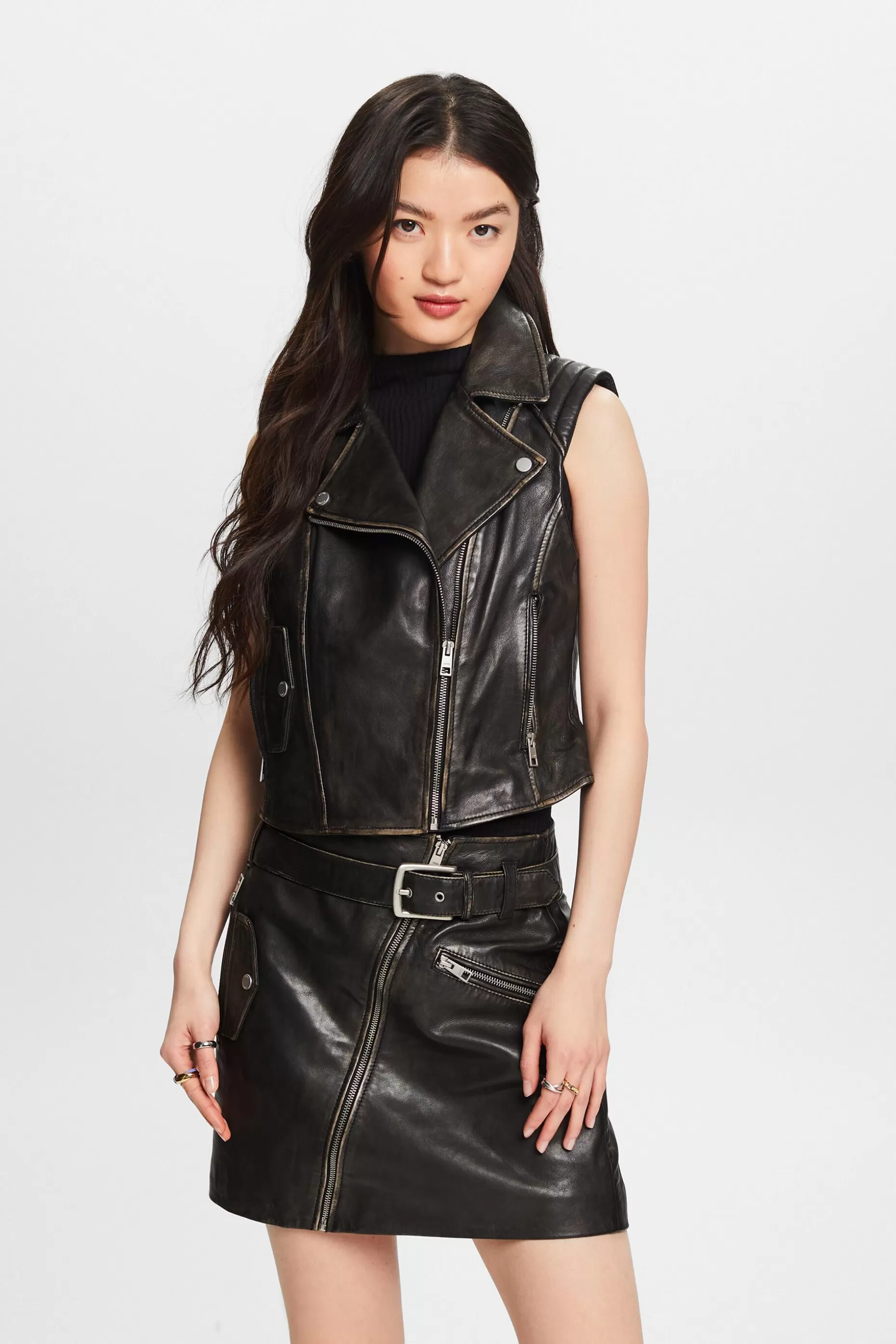 ESPRIT Leather Moto Vest at our Online Shop *Women Premium Picks