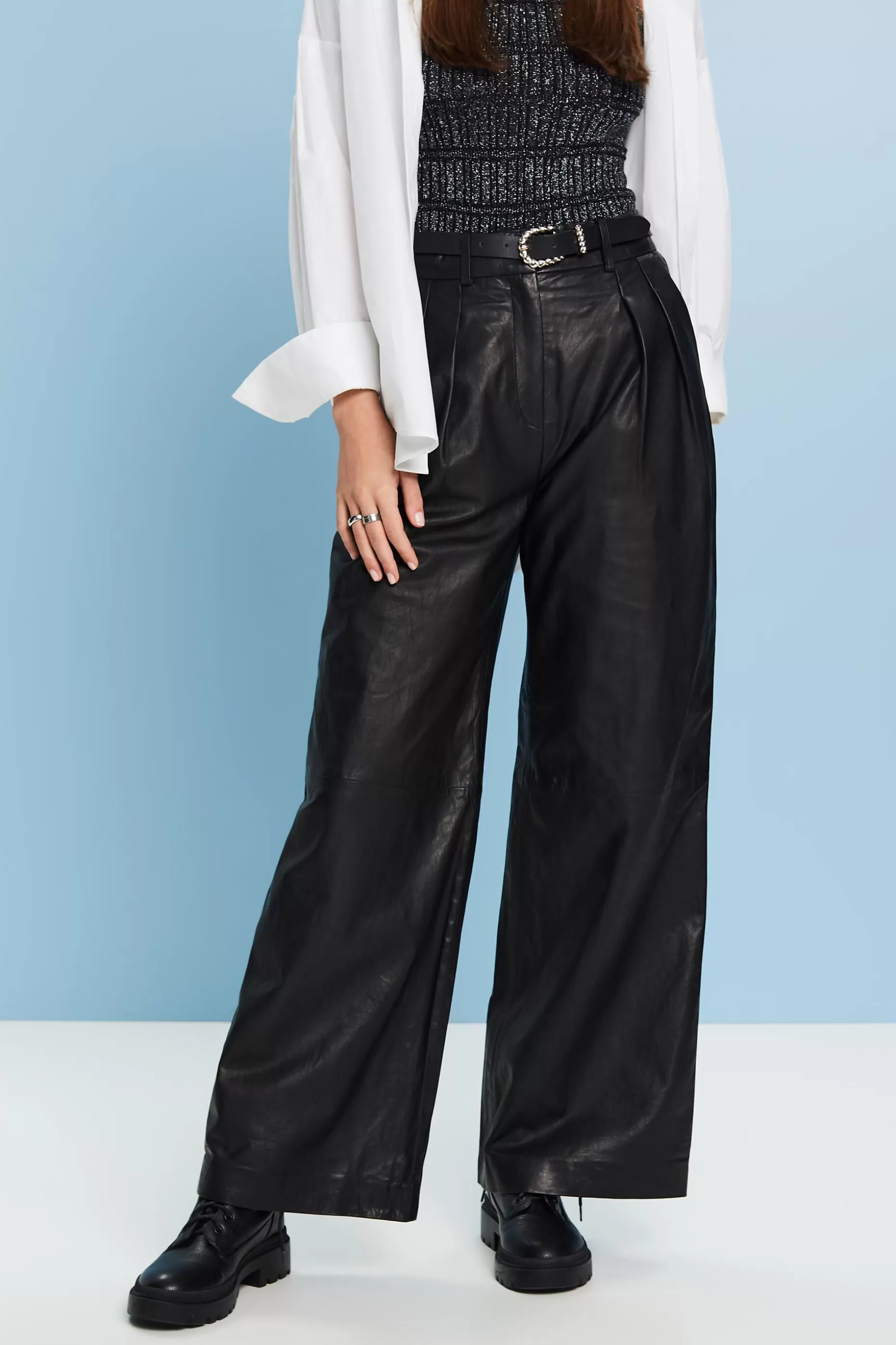 ESPRIT Leather Wide Leg Pants at our Online Shop *Women Premium Picks