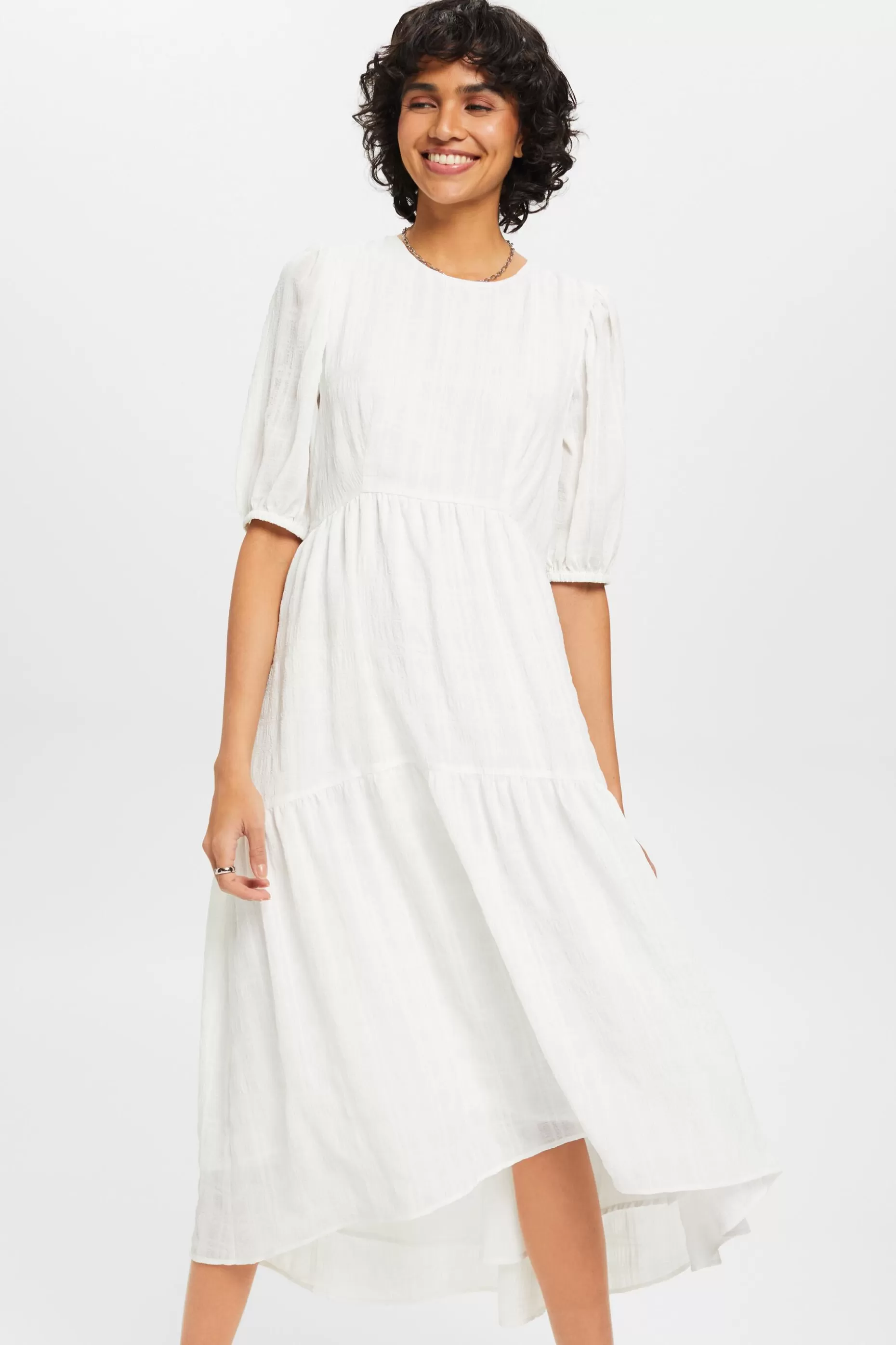 ESPRIT Lightweight midi dress with balloon sleeves at our Online Shop * Sale Under $75
