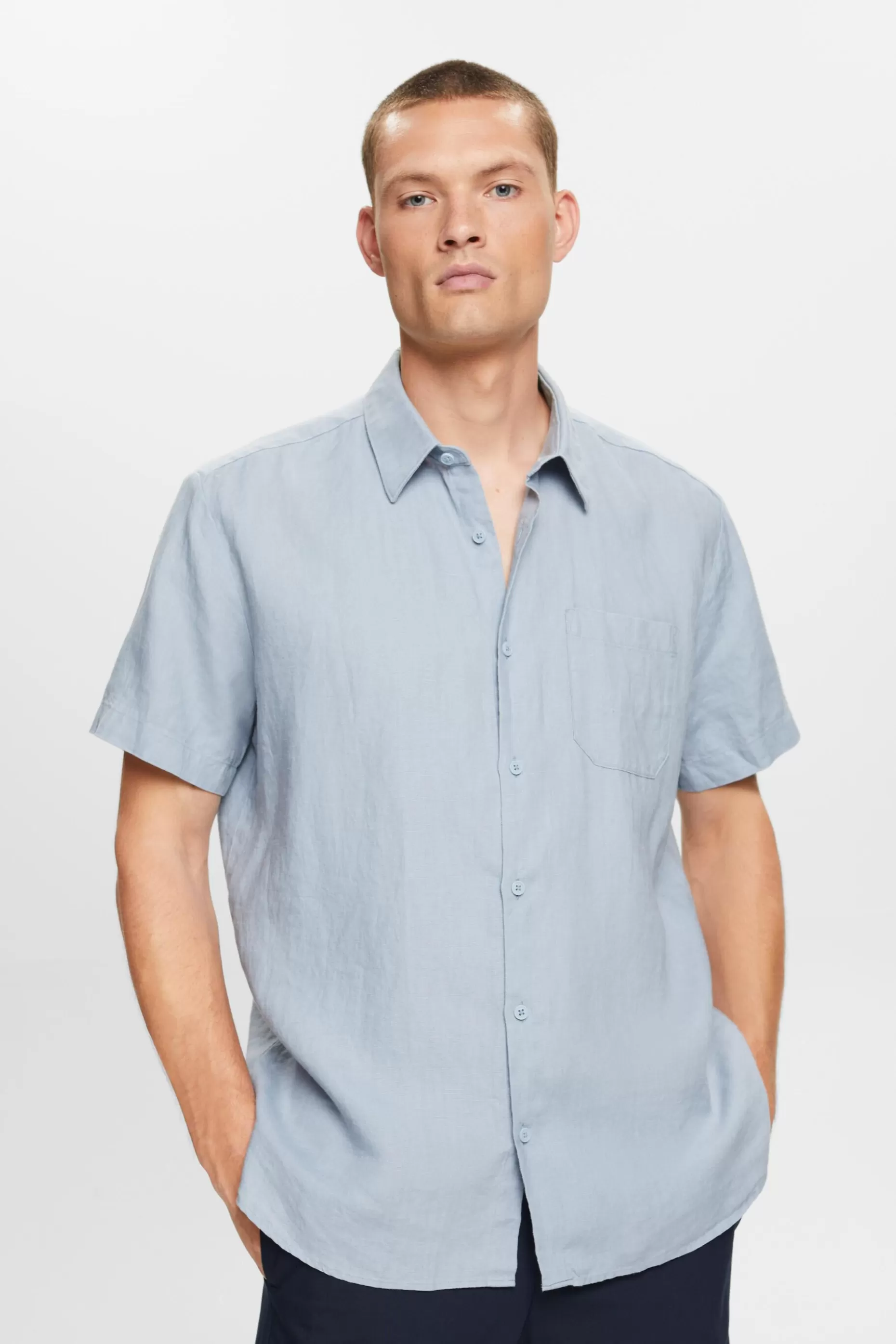 ESPRIT Linen short-sleeved shirt at our Online Shop *Men Shirts