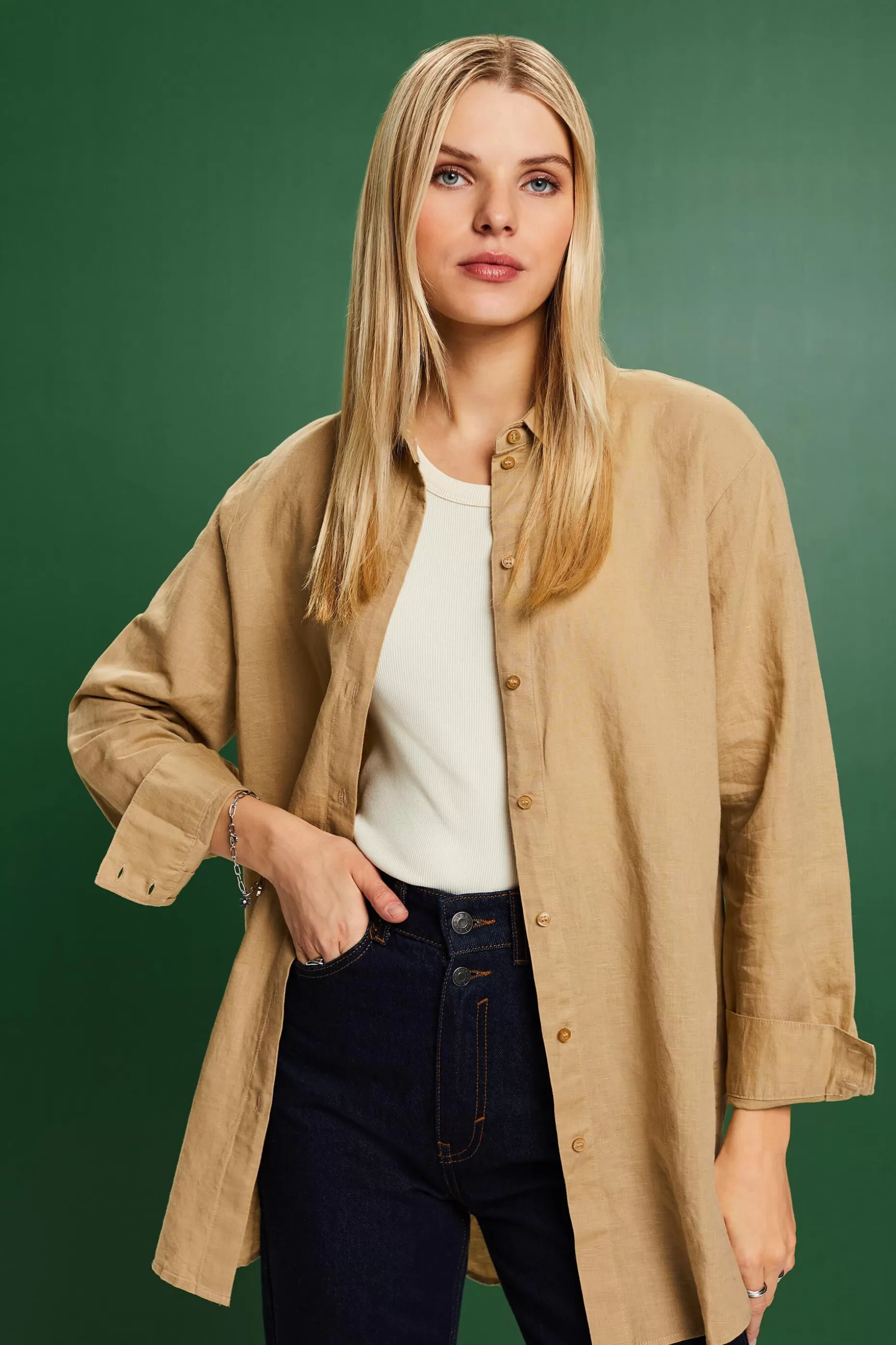ESPRIT Linen-Cotton Shirt at our Online Shop *Women Shirts + Blouses