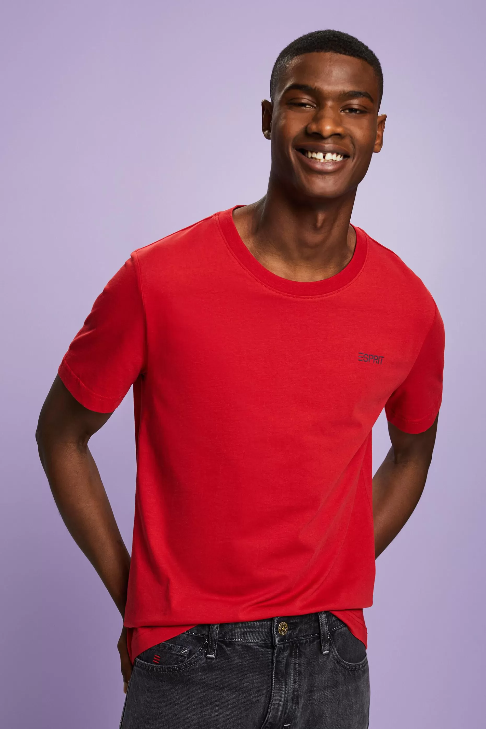 ESPRIT Logo Cotton Jersey T-Shirt at our Online Shop *Men T-Shirts + Polos