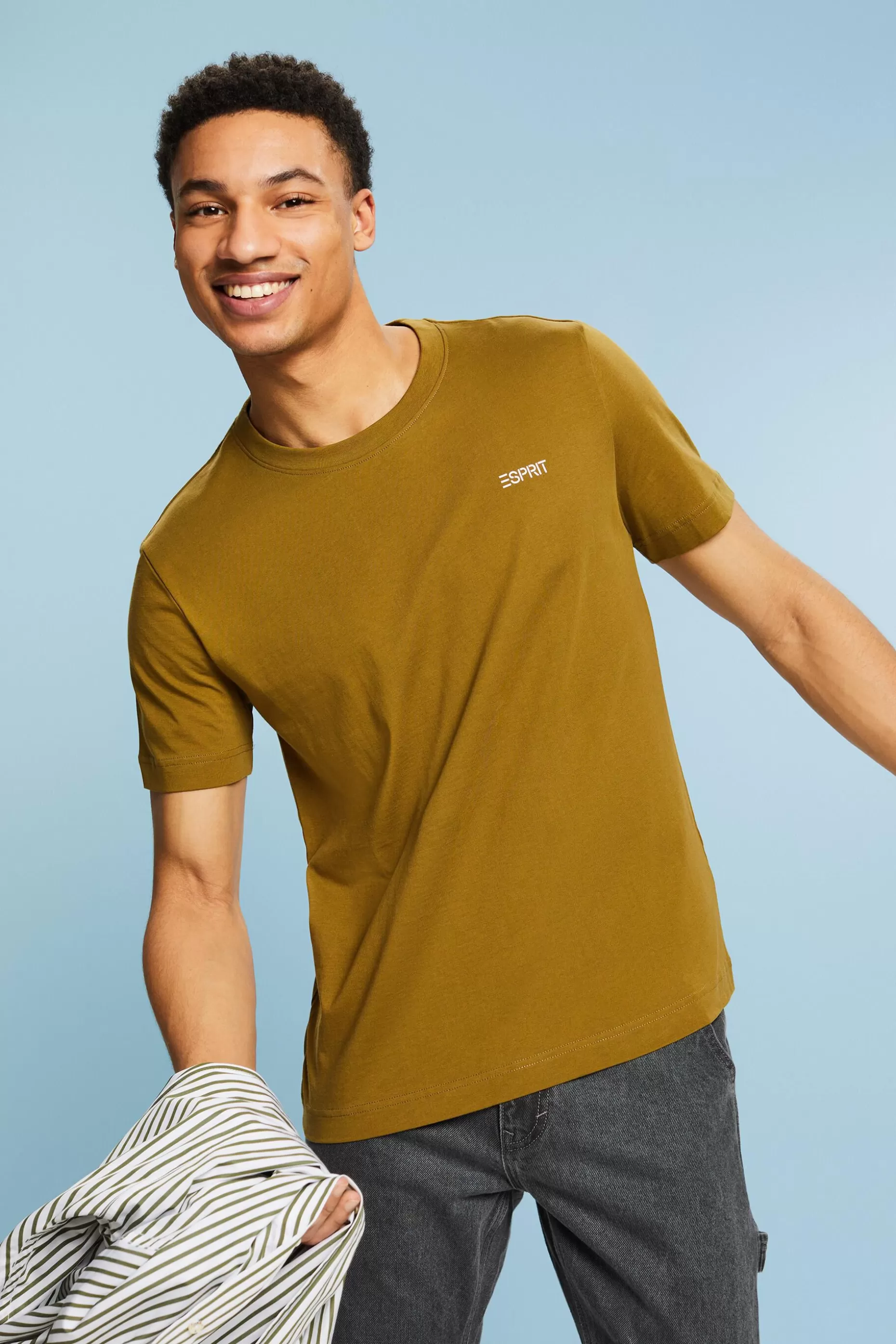 ESPRIT Logo Cotton Jersey T-Shirt at our Online Shop *Men T-Shirts + Polos