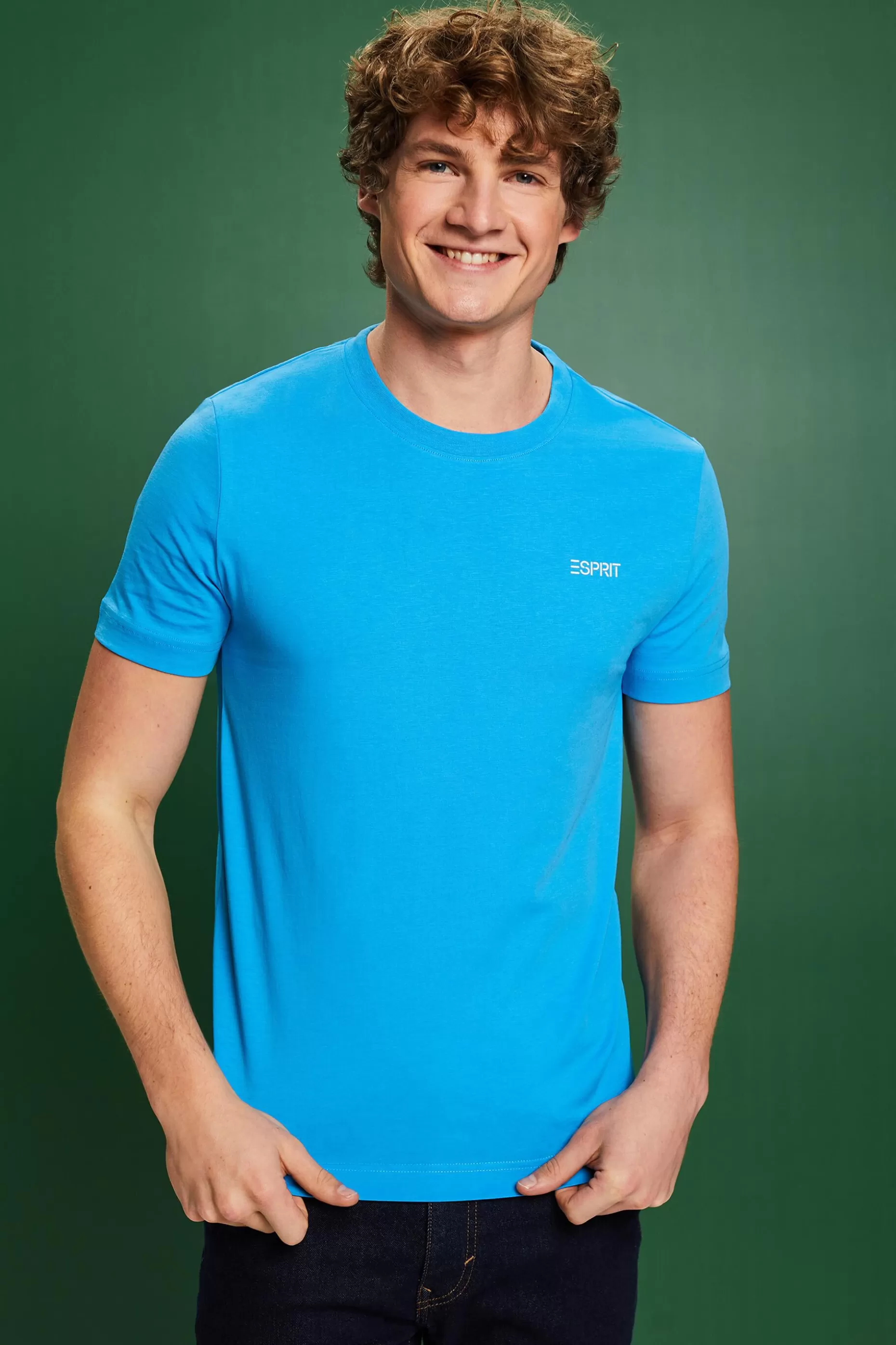ESPRIT Logo Cotton Jersey T-Shirt at our Online Shop *Men T-Shirts + Polos