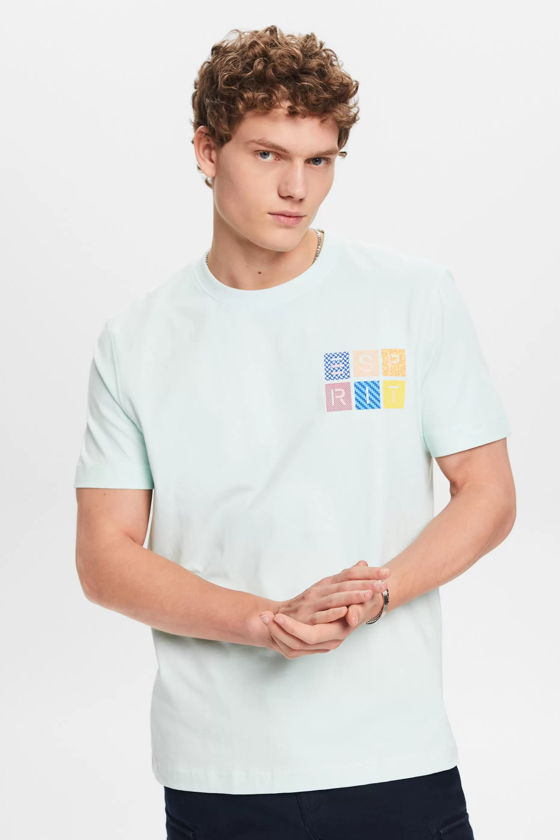 ESPRIT Logo Cotton Jersey T-Shirt at our Online Shop *Men T-Shirts + Polos