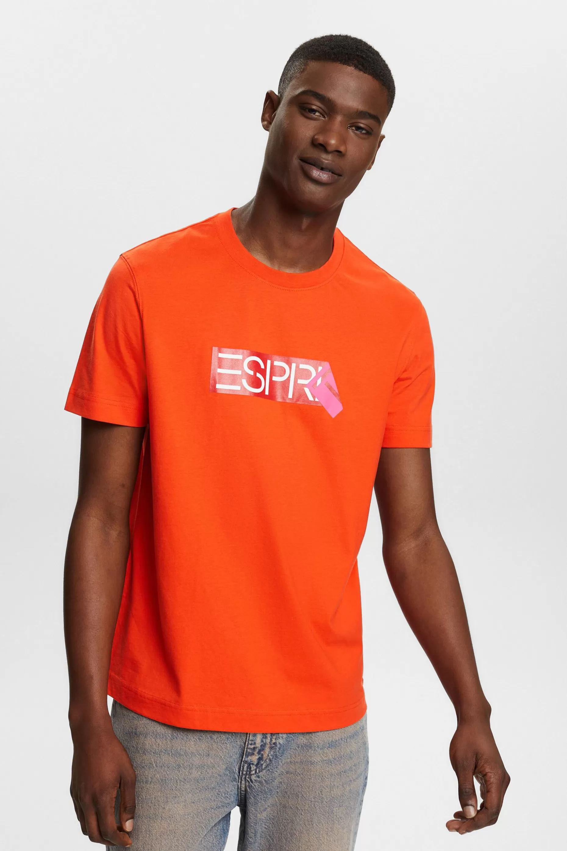 ESPRIT Logo Cotton Jersey T-Shirt at our Online Shop *Men T-Shirts + Polos