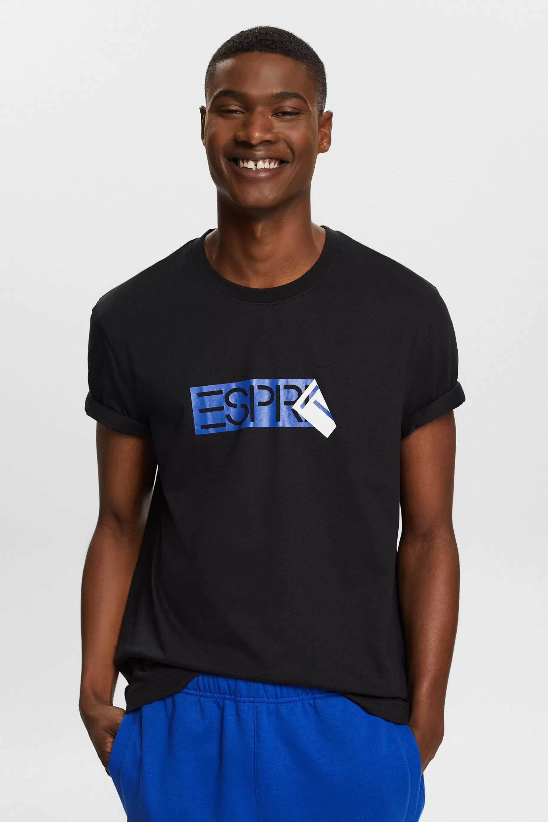 ESPRIT Logo Cotton Jersey T-Shirt at our Online Shop *Men T-Shirts + Polos