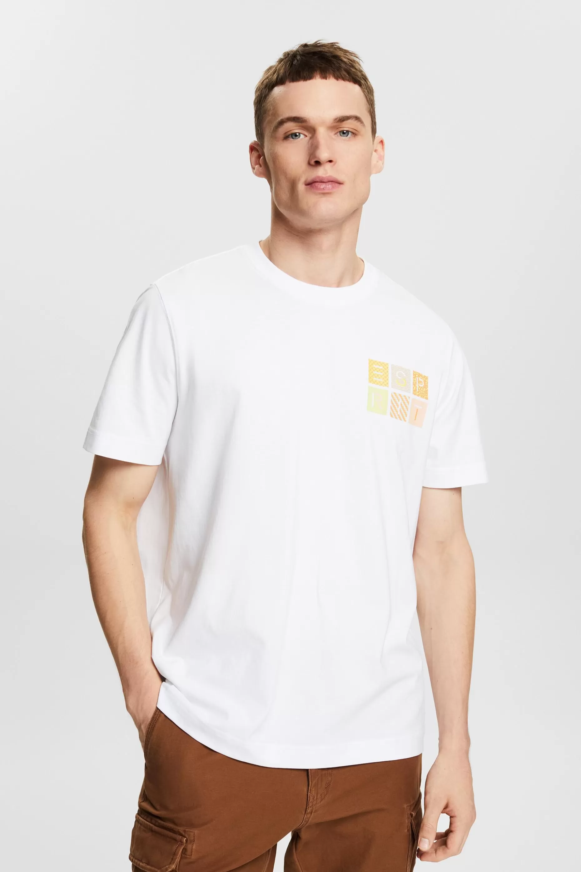 ESPRIT Logo Cotton Jersey T-Shirt at our Online Shop *Men The Spring Edit