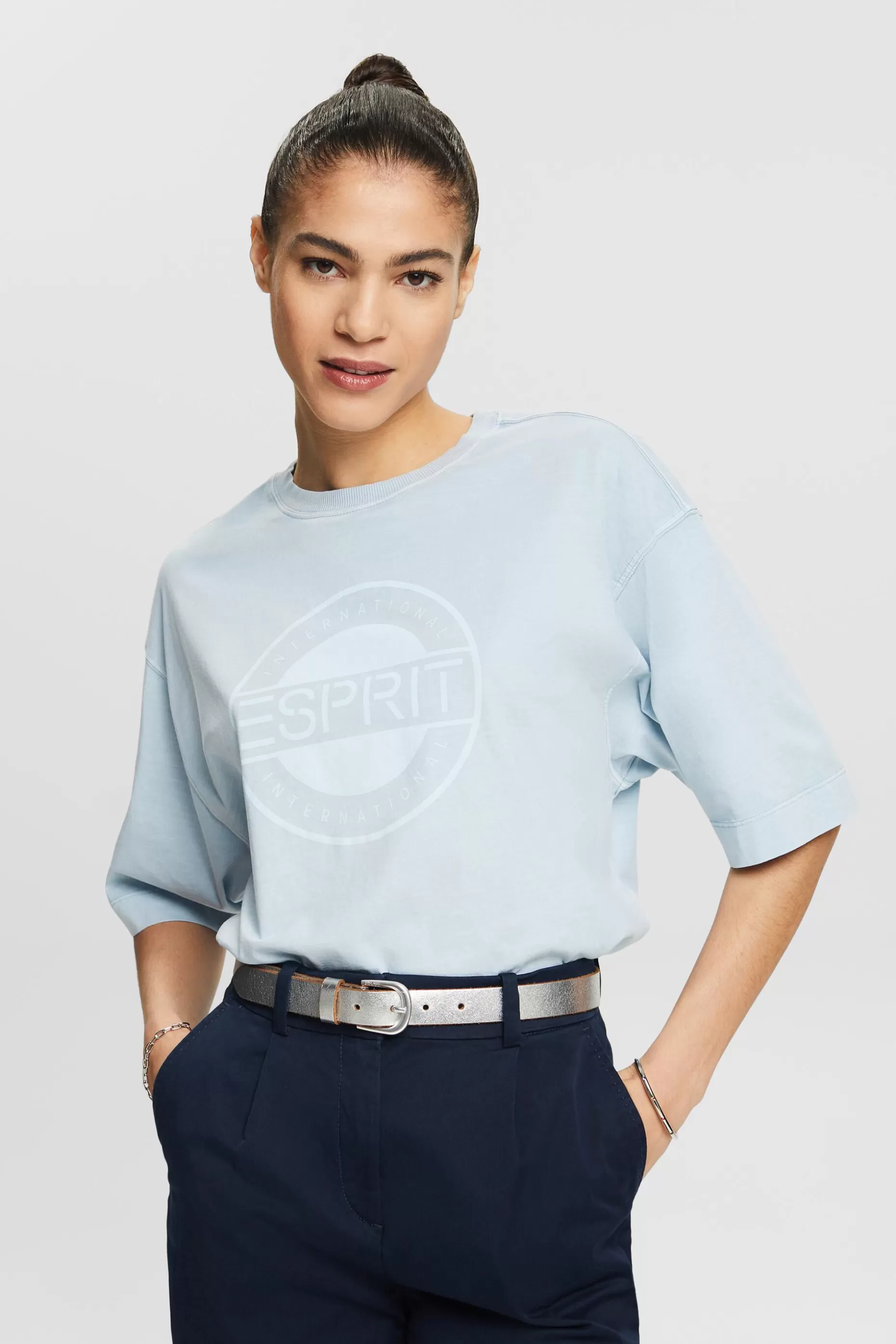 ESPRIT Logo Cotton Jersey T-Shirt at our Online Shop *Women The Pastel Edit