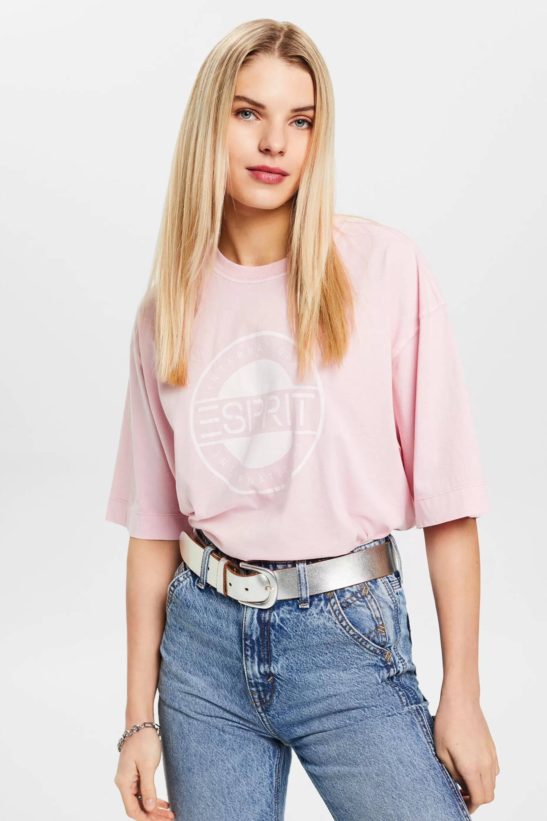 ESPRIT Logo Cotton Jersey T-Shirt at our Online Shop *Women The Pastel Edit