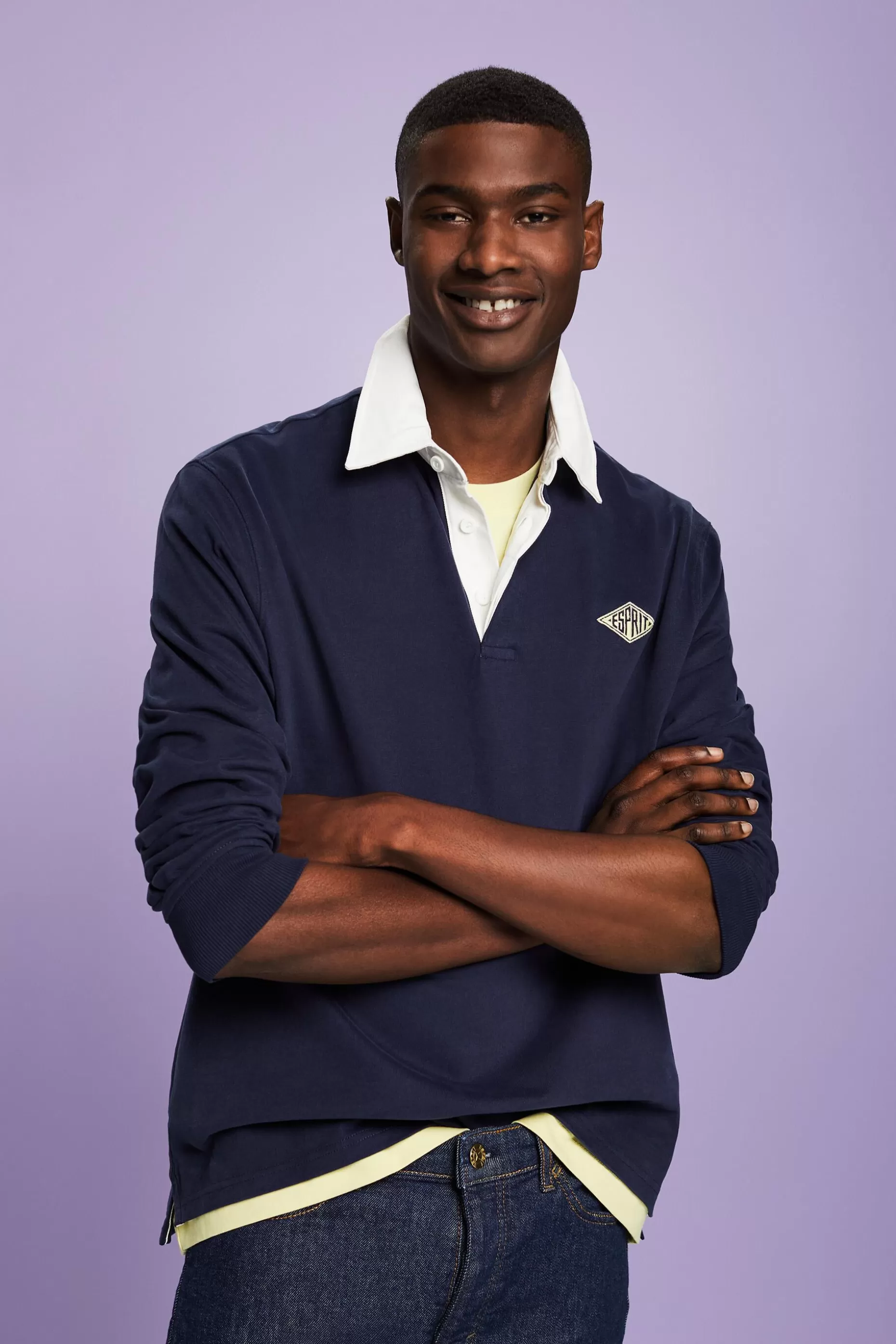 ESPRIT Logo Cotton Polo Shirt at our Online Shop *Men T-Shirts + Polos