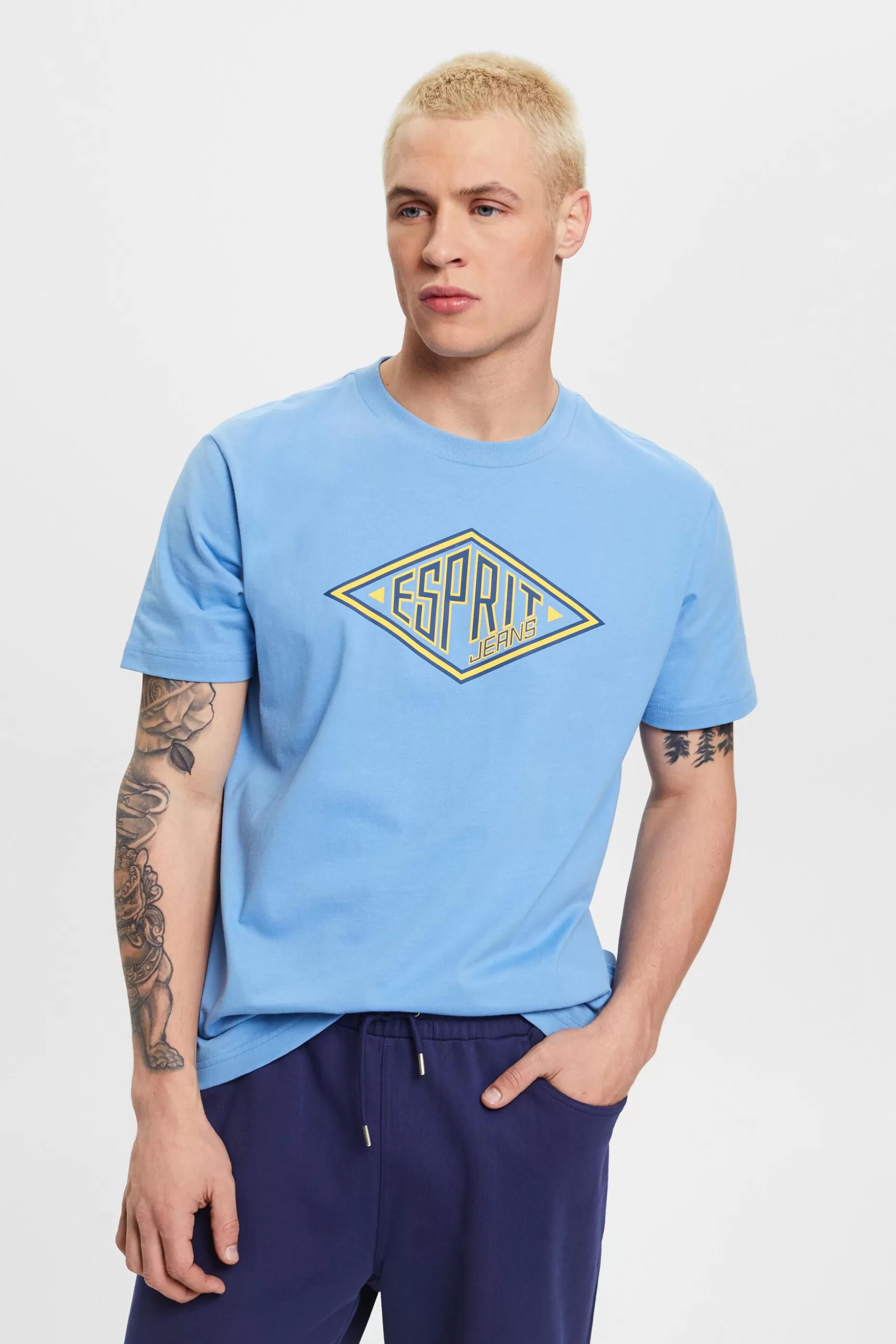 ESPRIT Logo Cotton T-Shirt at our Online Shop *Men T-Shirts + Polos