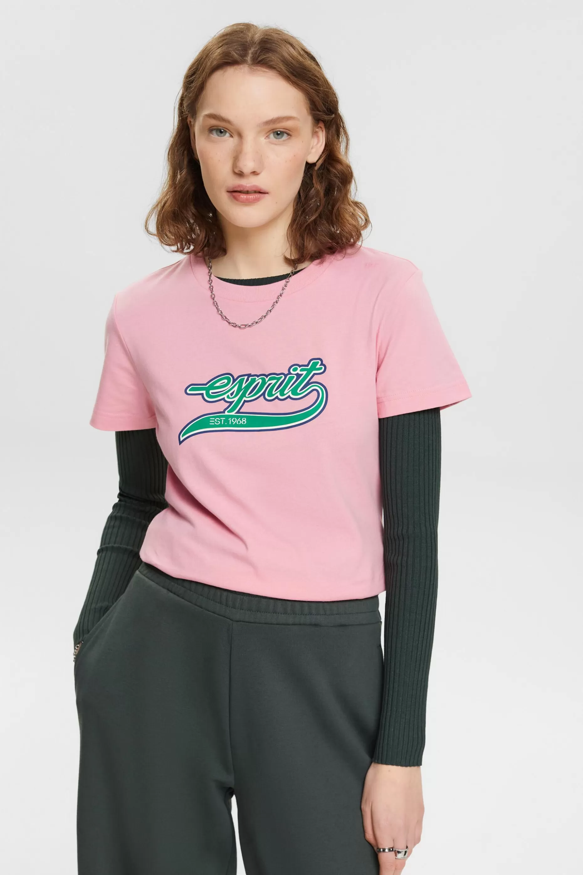 ESPRIT Logo Cotton T-Shirt at our Online Shop *Women T-Shirts + Tops