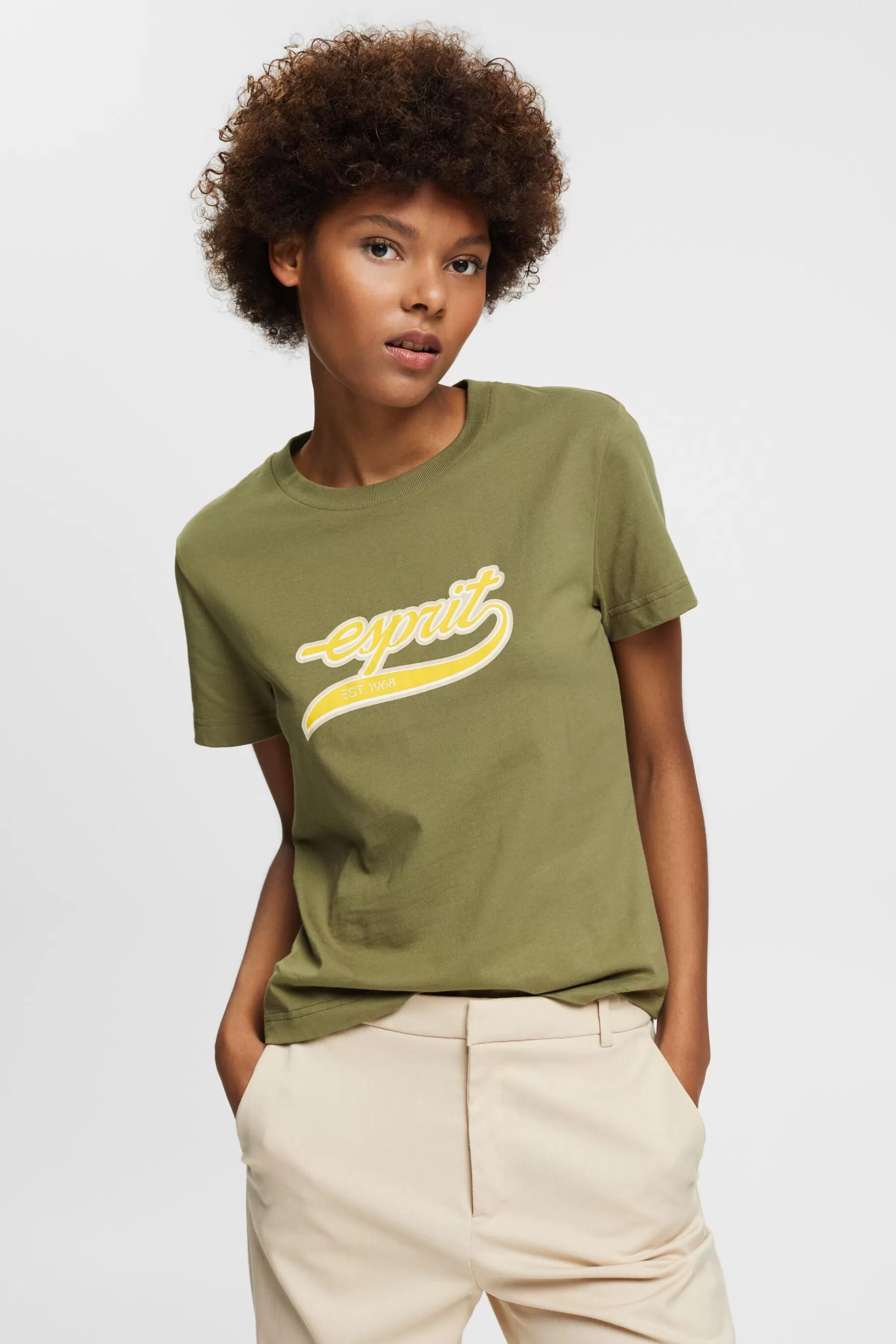 ESPRIT Logo Cotton T-Shirt at our Online Shop *Women T-Shirts + Tops