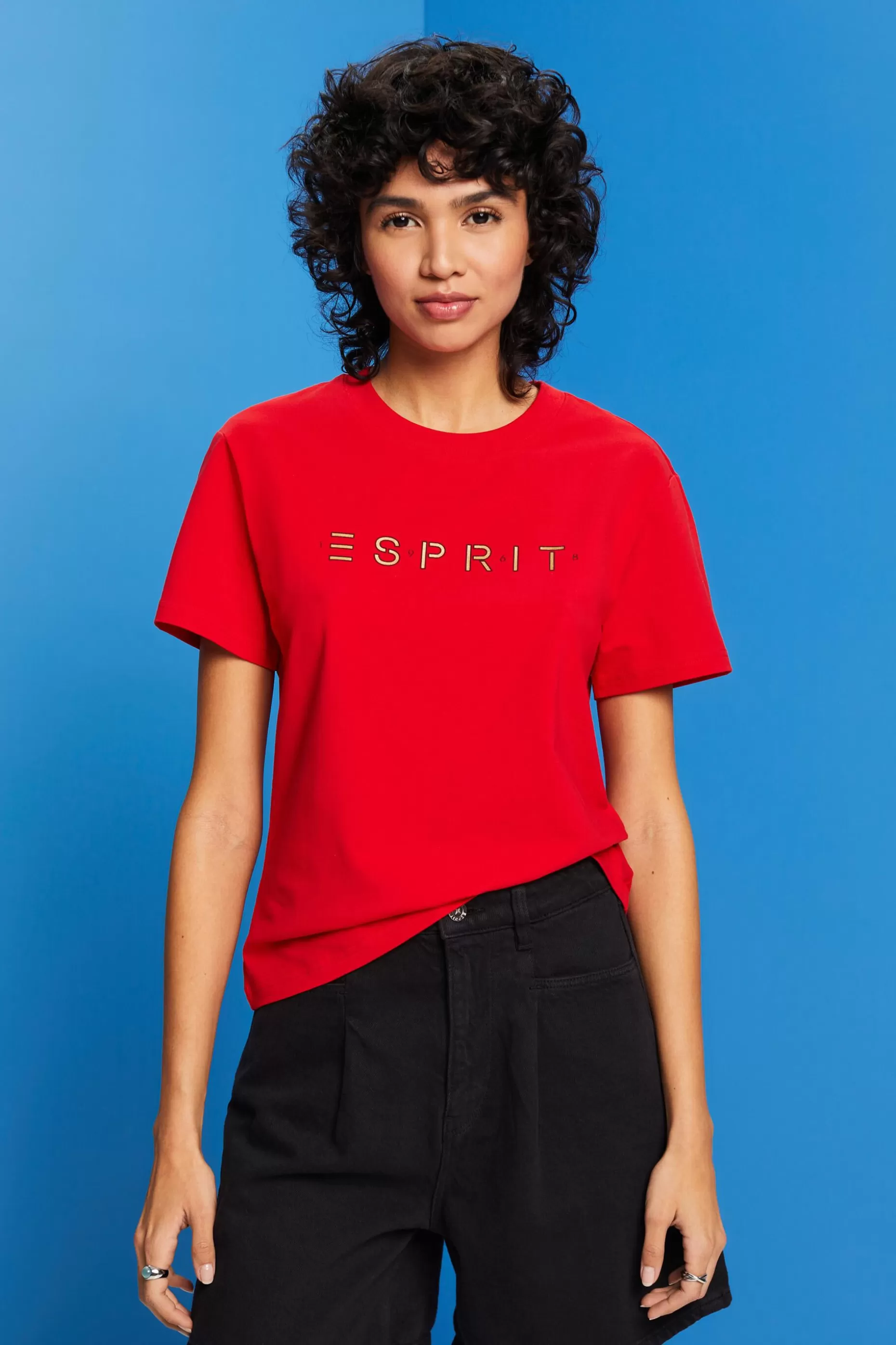ESPRIT Logo Cotton T-Shirt at our Online Shop *Women T-Shirts + Tops