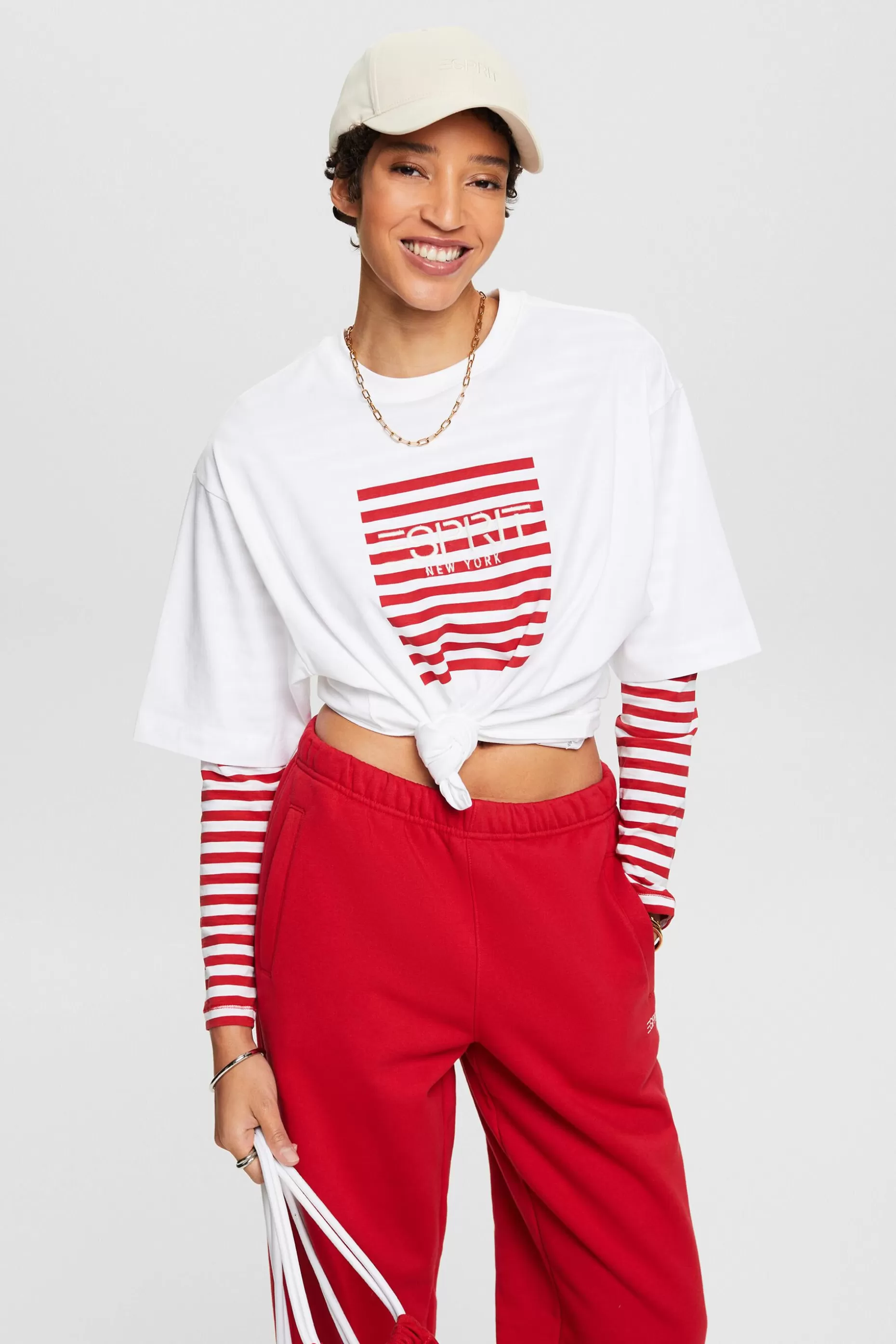ESPRIT Logo Crewneck T-Shirt at our Online Shop *Women T-Shirts + Tops
