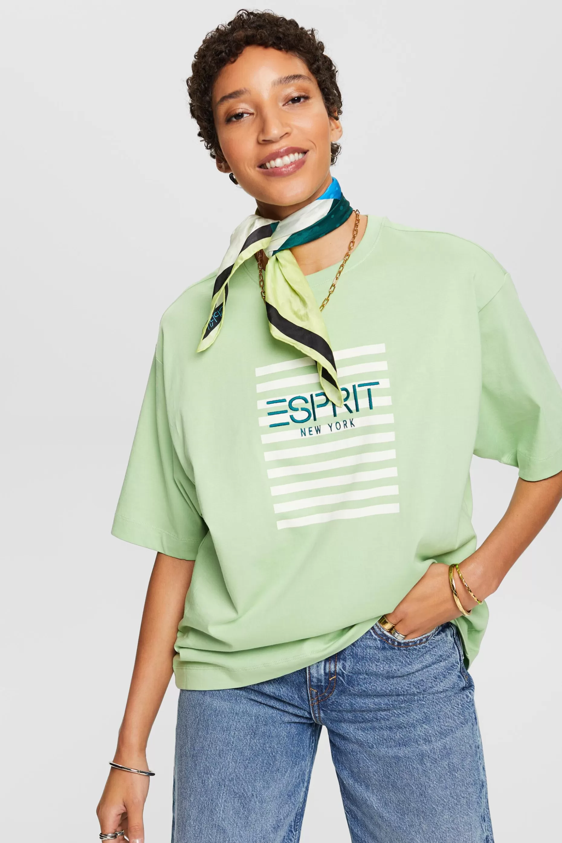 ESPRIT Logo Crewneck T-Shirt at our Online Shop *Women T-Shirts + Tops