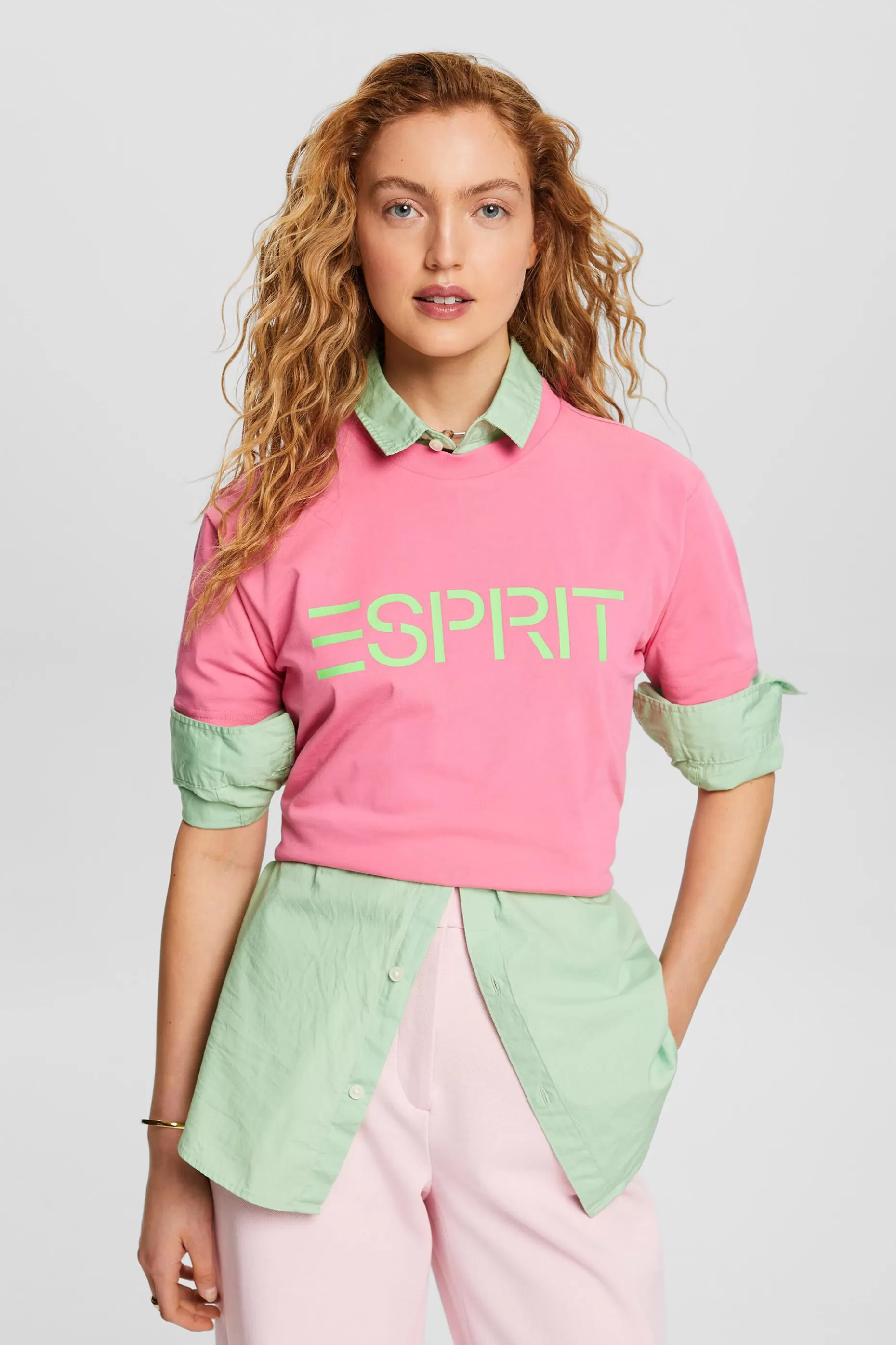ESPRIT Logo Crewneck T-Shirt at our Online Shop *Women T-Shirts + Tops