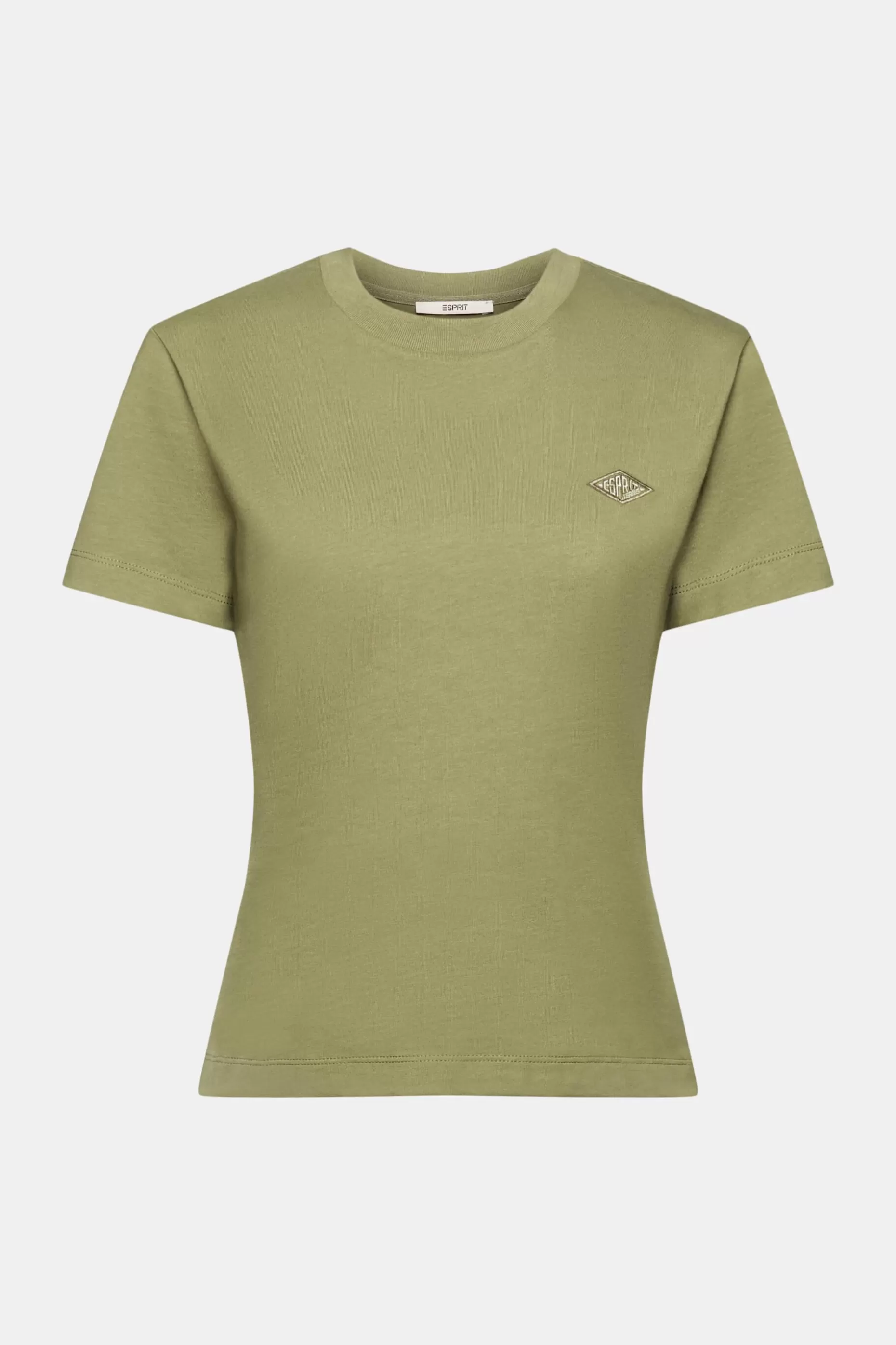 ESPRIT Logo Embroidered Cotton Jersey T-Shirt at our Online Shop *Women T-Shirts + Tops