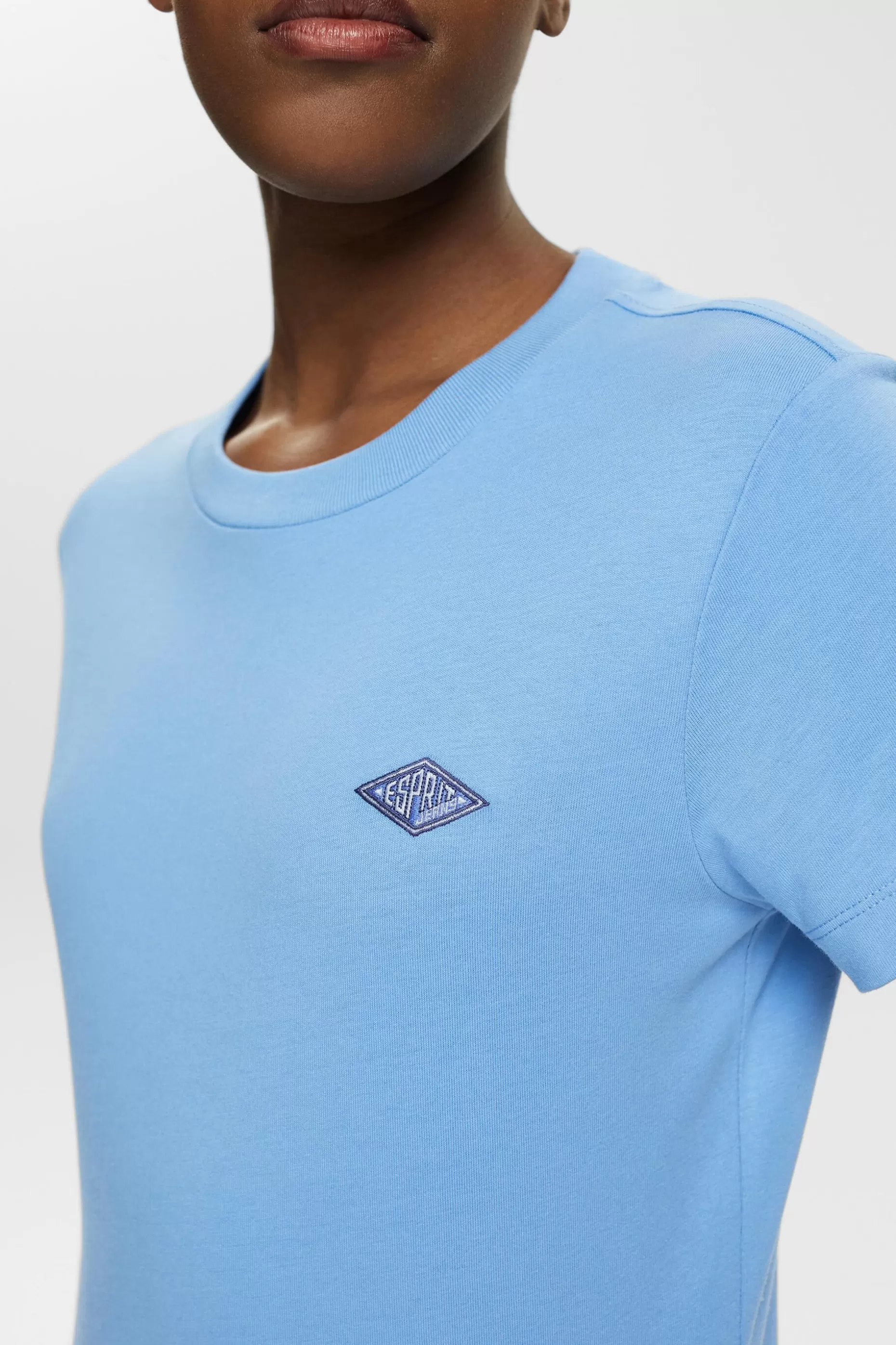 ESPRIT Logo Embroidered Cotton Jersey T-Shirt at our Online Shop *Women T-Shirts + Tops