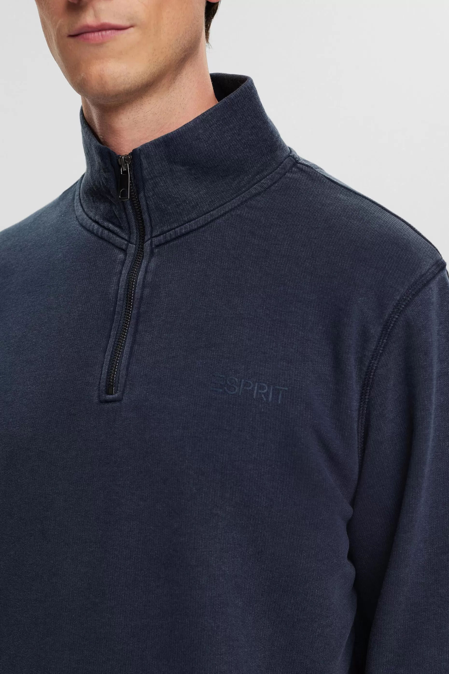 ESPRIT Logo Embroidered Half Zip Sweatshirt at our Online Shop *Men Tops