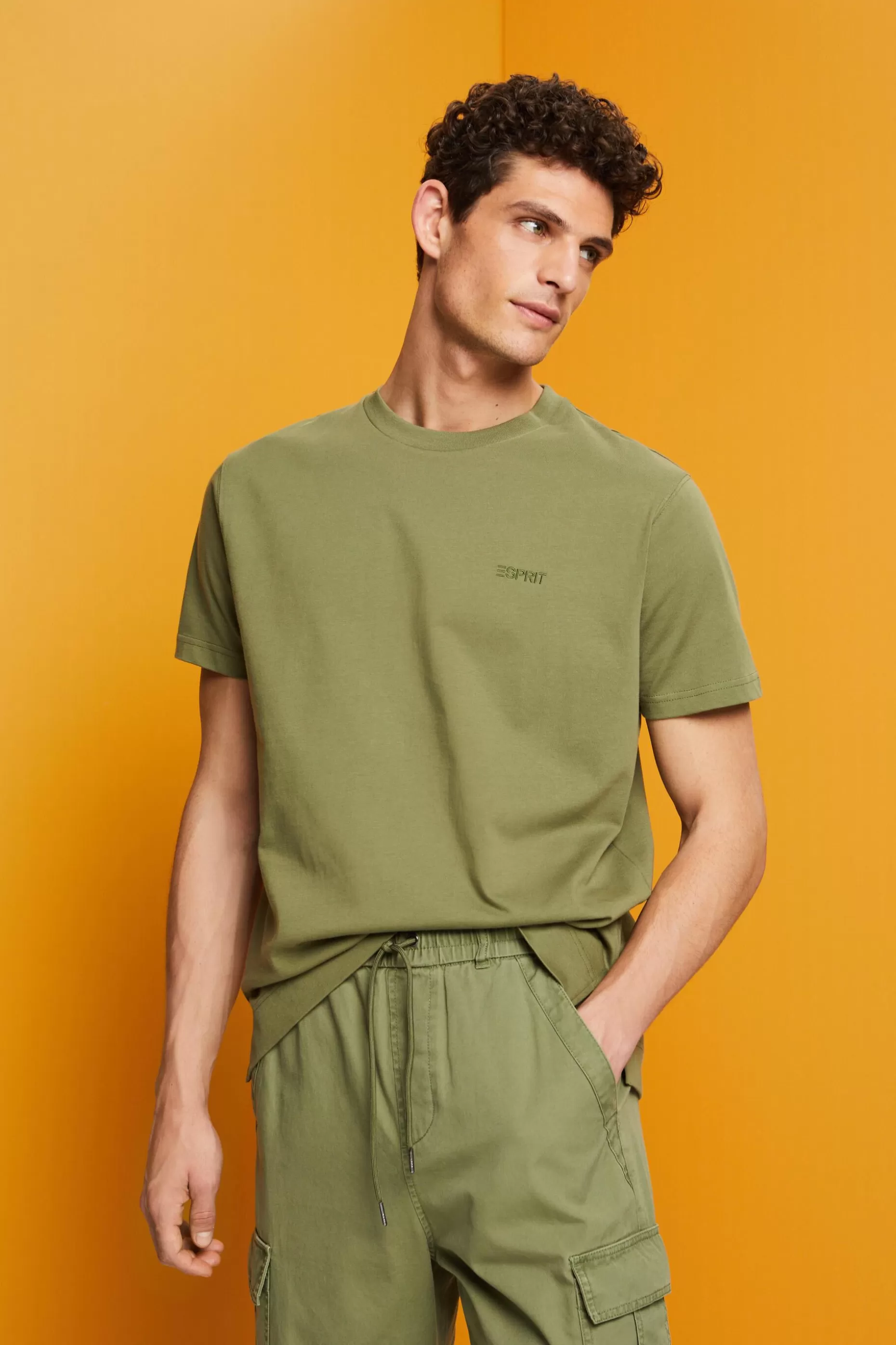ESPRIT Logo Embroidered T-Shirt at our Online Shop *Men T-Shirts + Polos