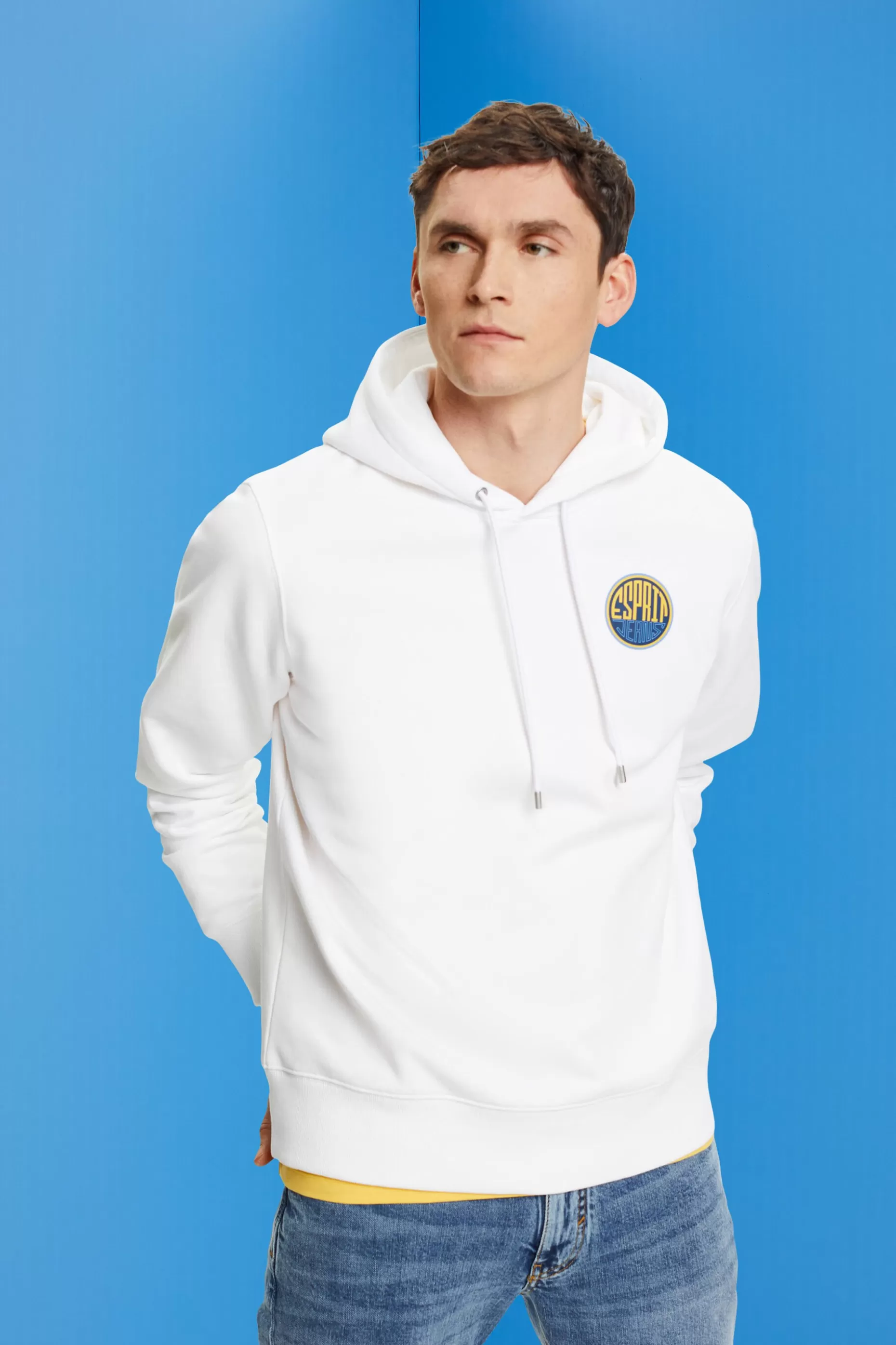 ESPRIT Logo Hooded Cotton Sweatshirt at our Online Shop *Men Tops