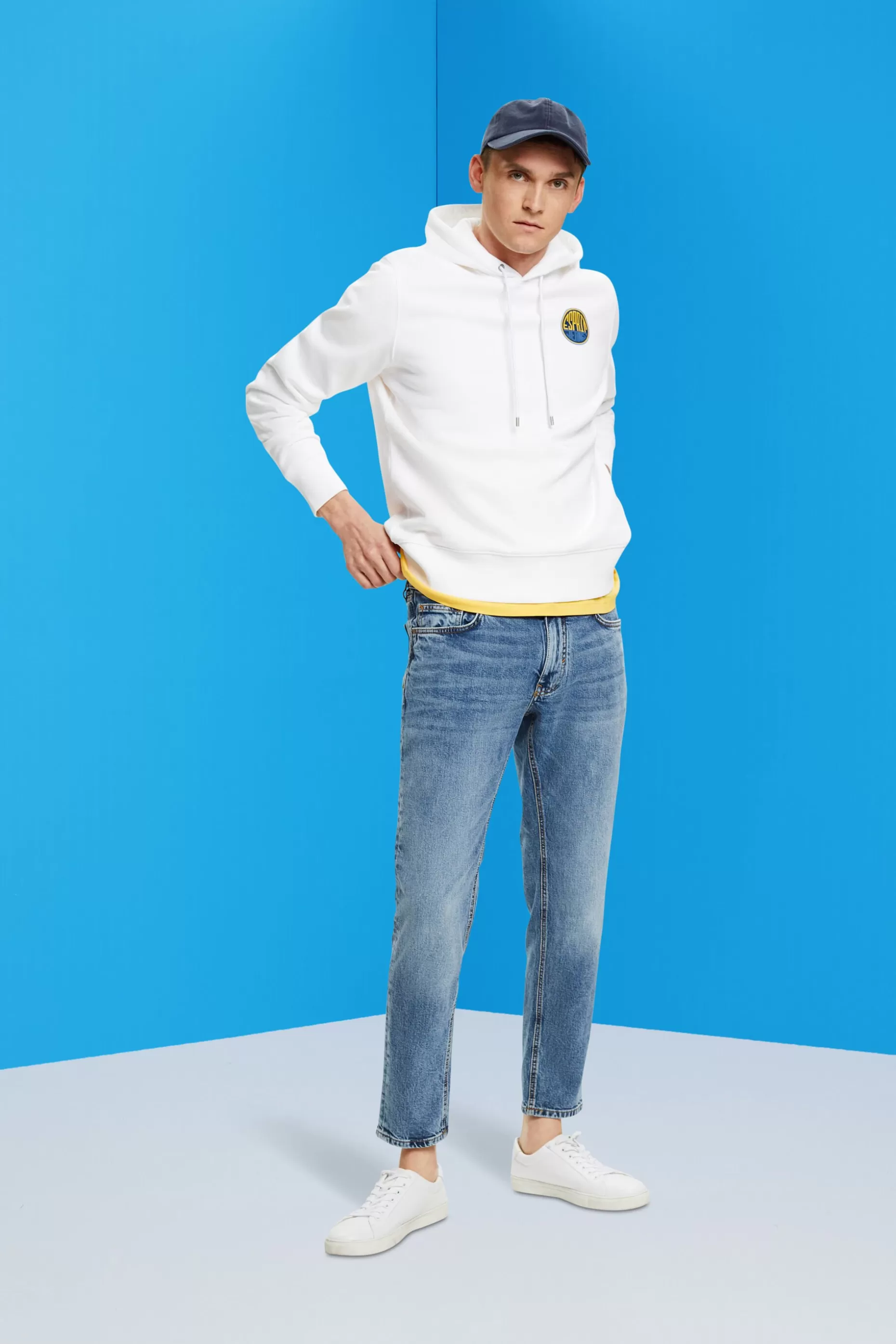 ESPRIT Logo Hooded Cotton Sweatshirt at our Online Shop *Men Tops