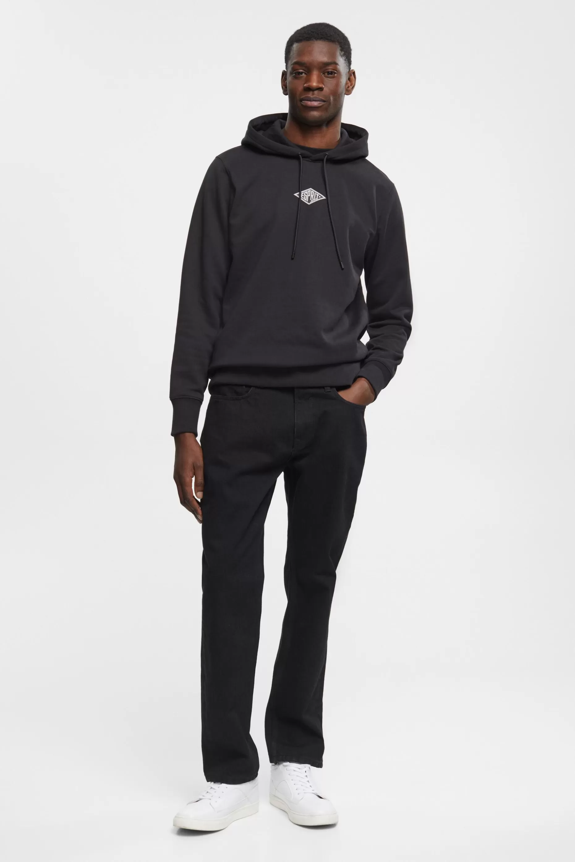 ESPRIT Logo Hooded Cotton Sweatshirt at our Online Shop *Men Tops