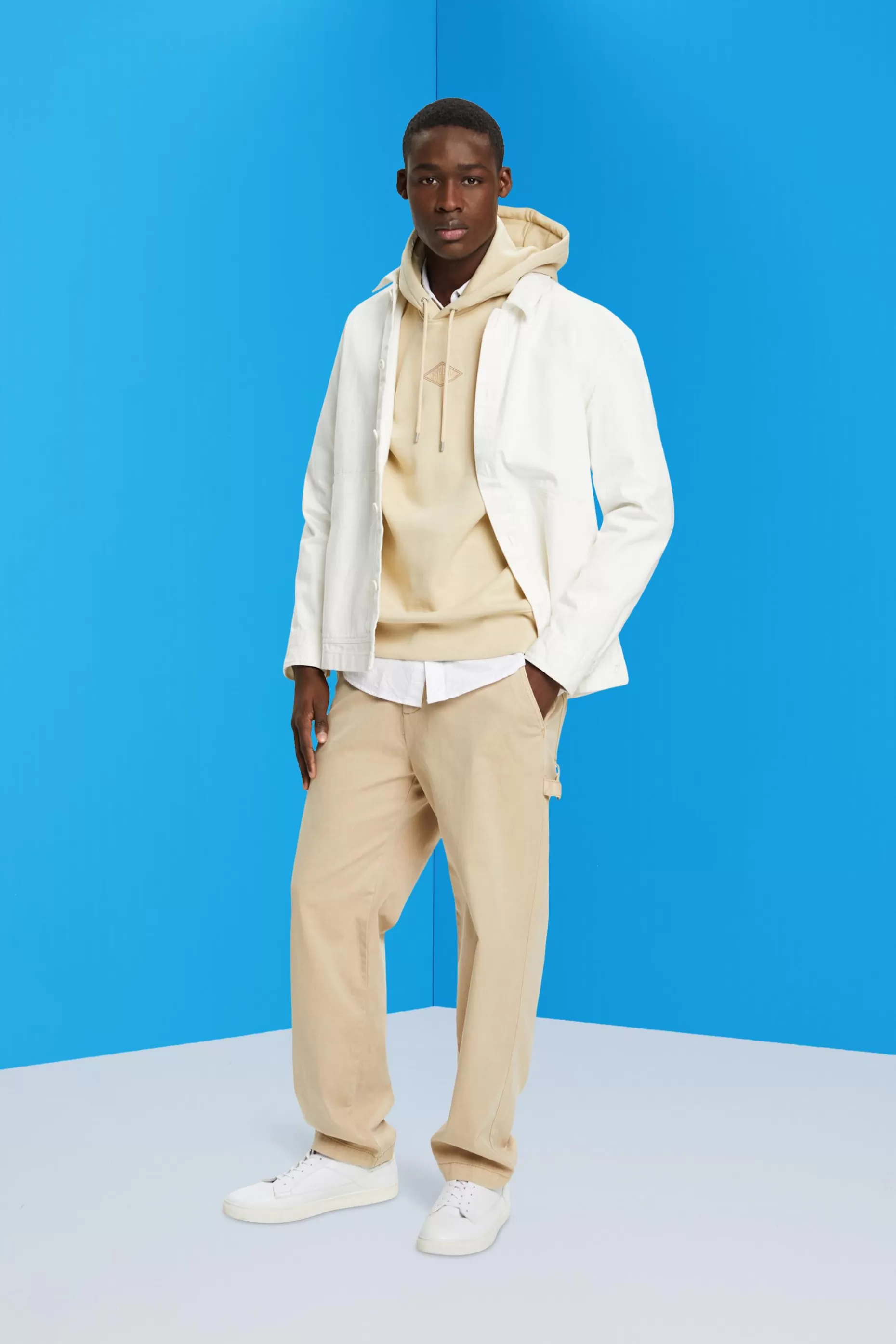 ESPRIT Logo Hooded Cotton Sweatshirt at our Online Shop *Men Sweatshirts + Hoodies
