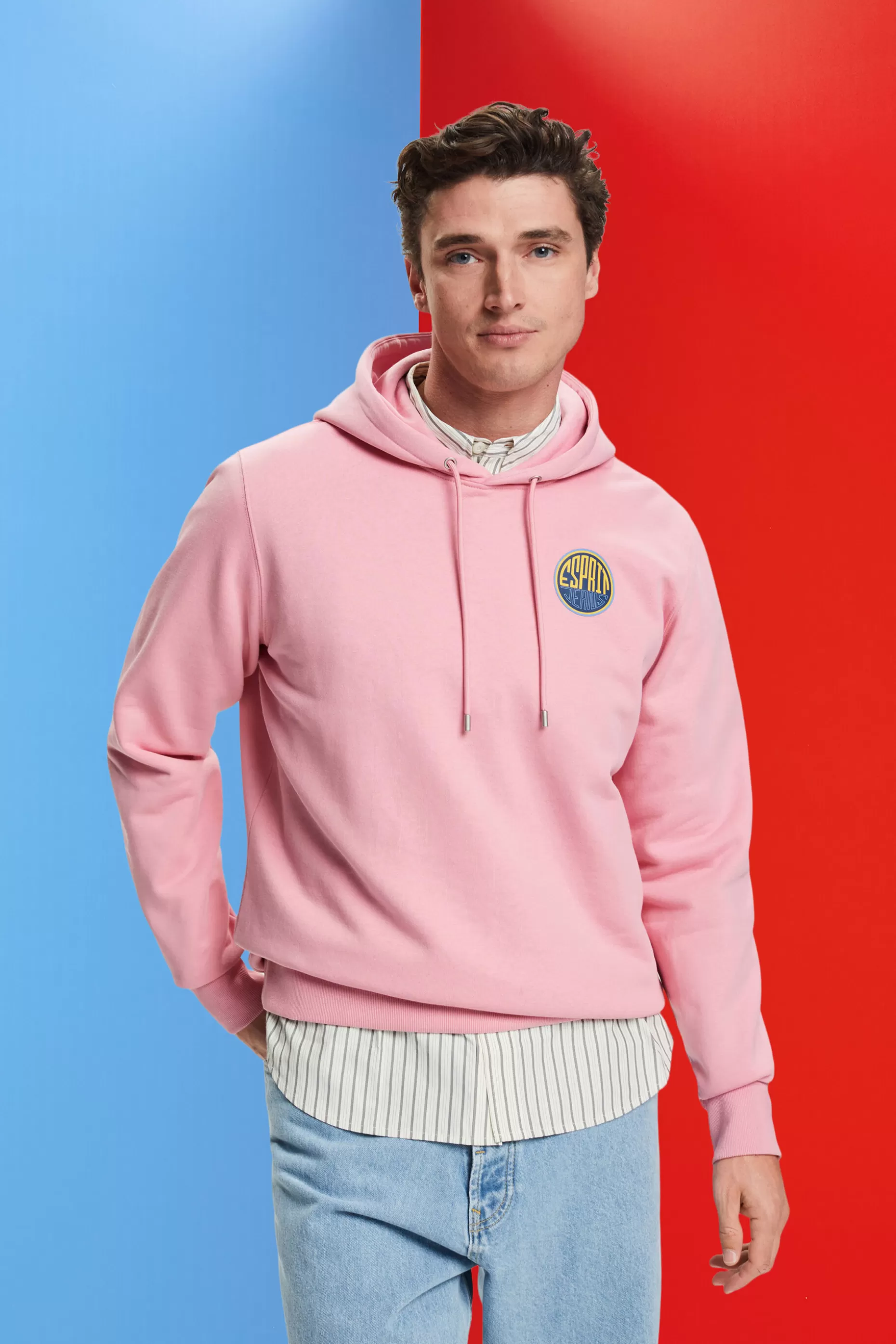 ESPRIT Logo Hooded Cotton Sweatshirt at our Online Shop *Men Sweatshirts + Hoodies