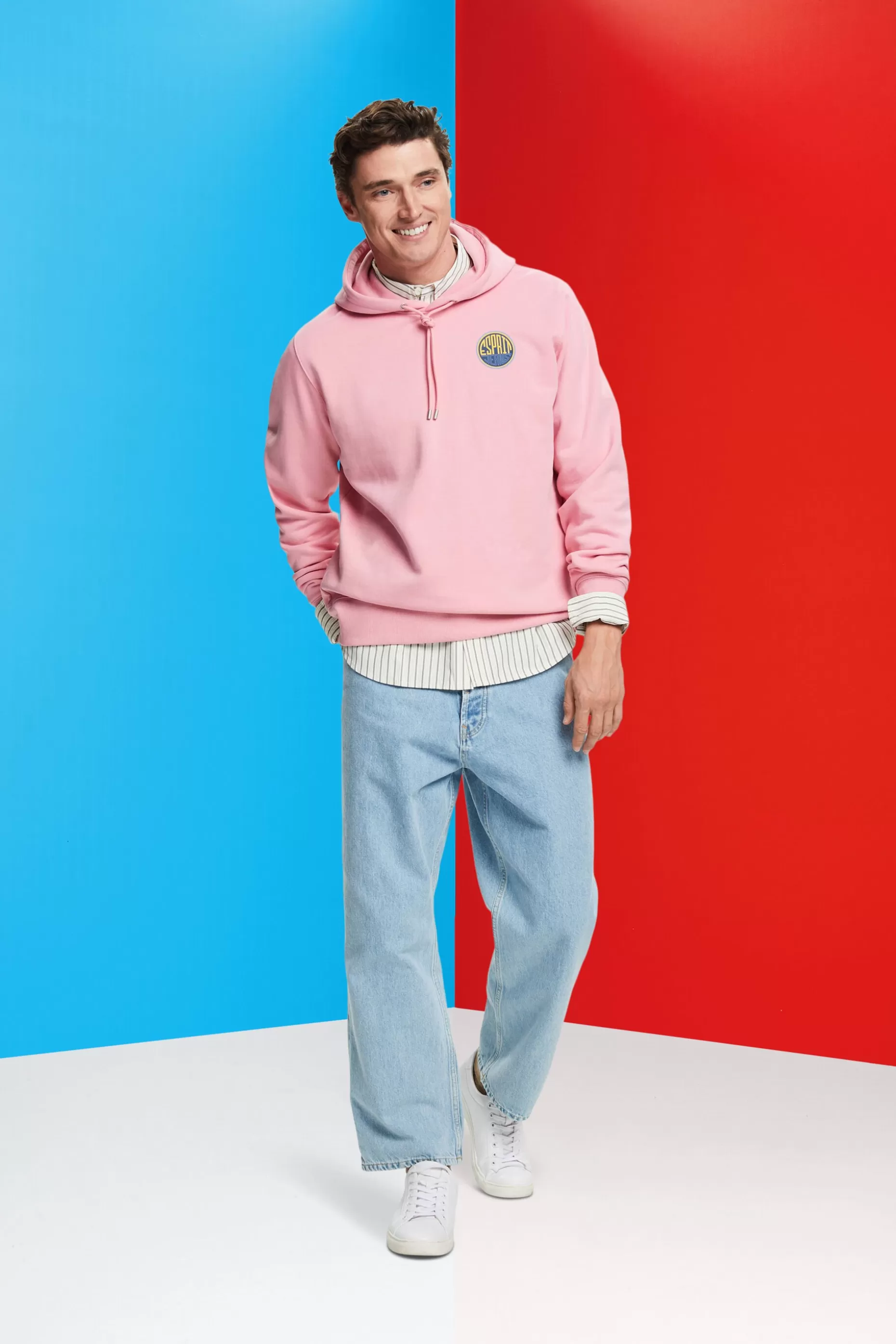 ESPRIT Logo Hooded Cotton Sweatshirt at our Online Shop *Men Sweatshirts + Hoodies