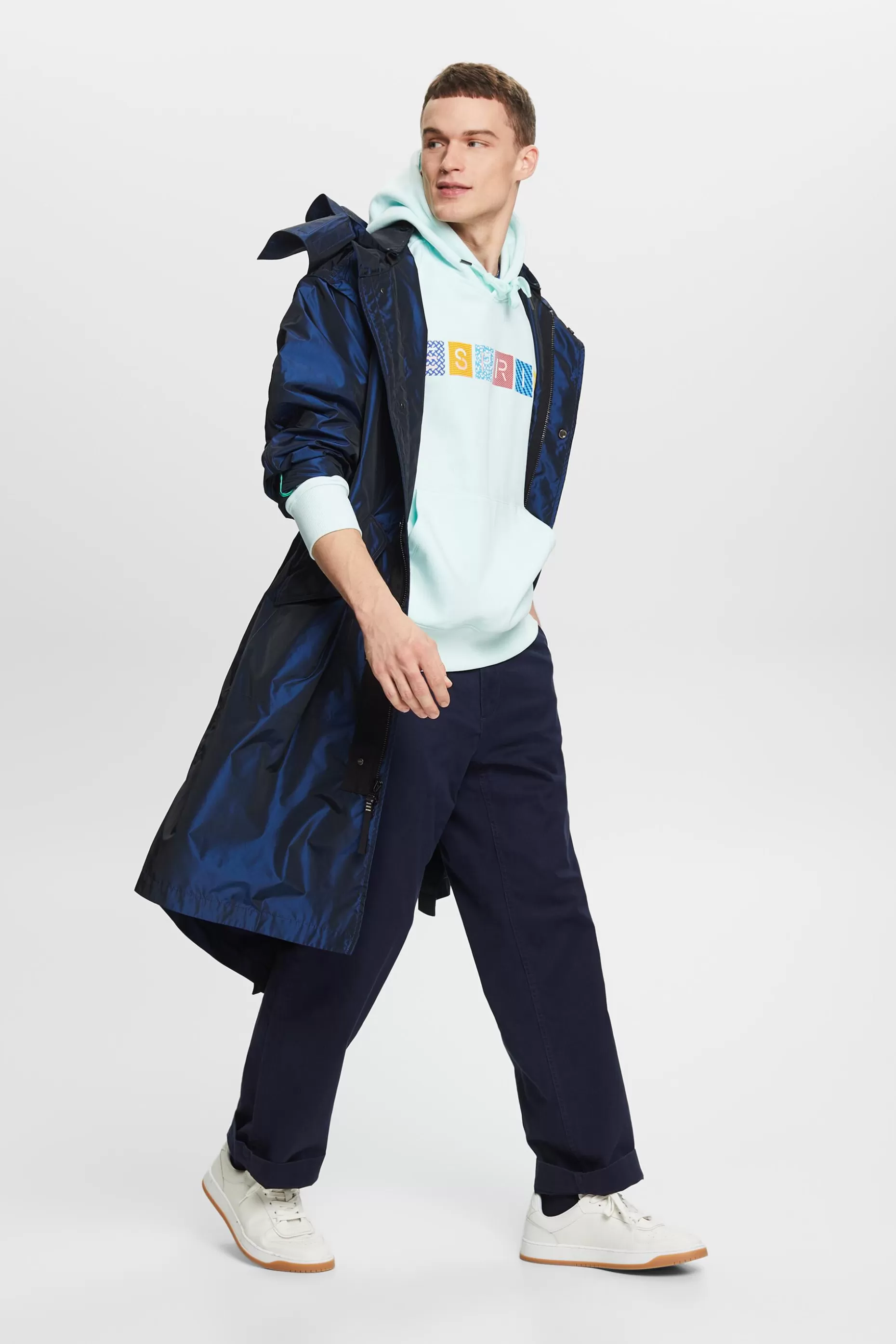 ESPRIT Logo Hooded Fleece Sweatshirt at our Online Shop *Men Sweatshirts + Hoodies
