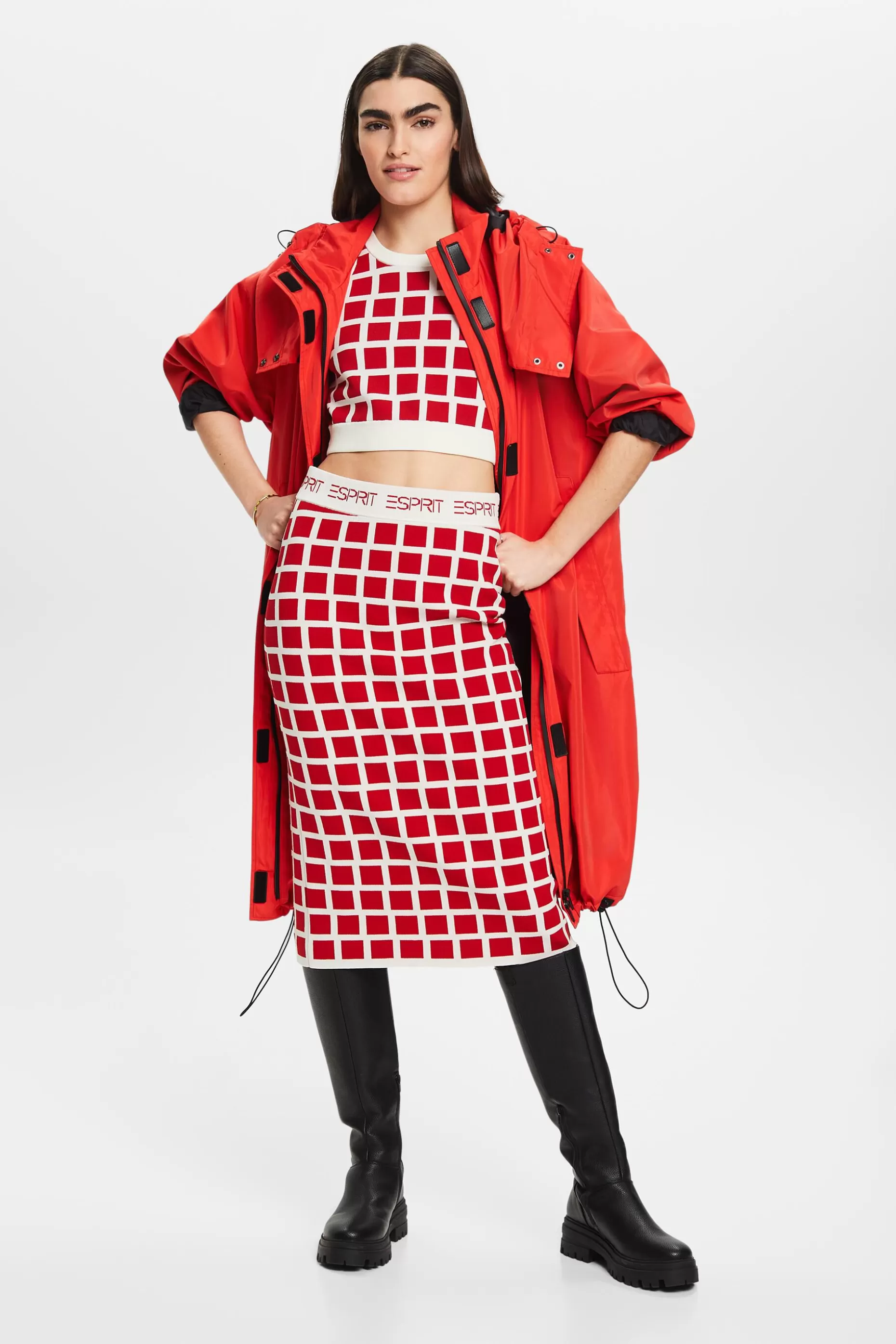 ESPRIT Logo Jacquard Midi Skirt at our Online Shop *Women Skirts + Shorts