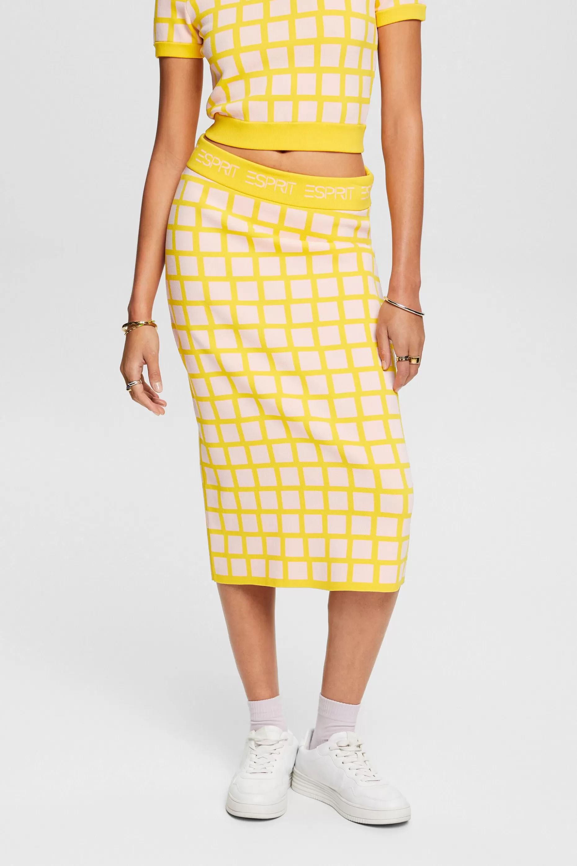 ESPRIT Logo Jacquard Midi Skirt at our Online Shop *Women The Pastel Edit