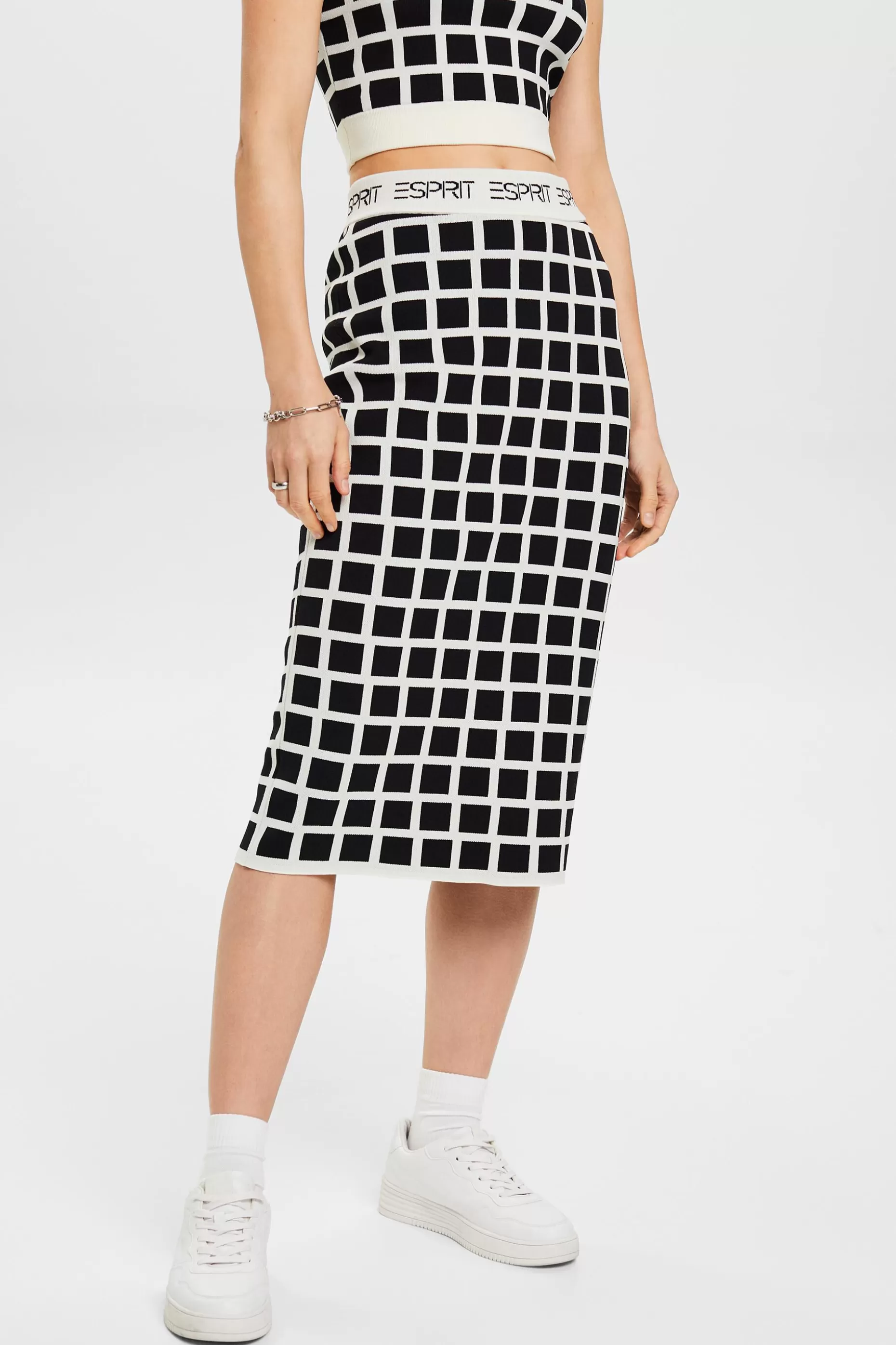 ESPRIT Logo Jacquard Midi Skirt at our Online Shop *Women Skirts + Shorts