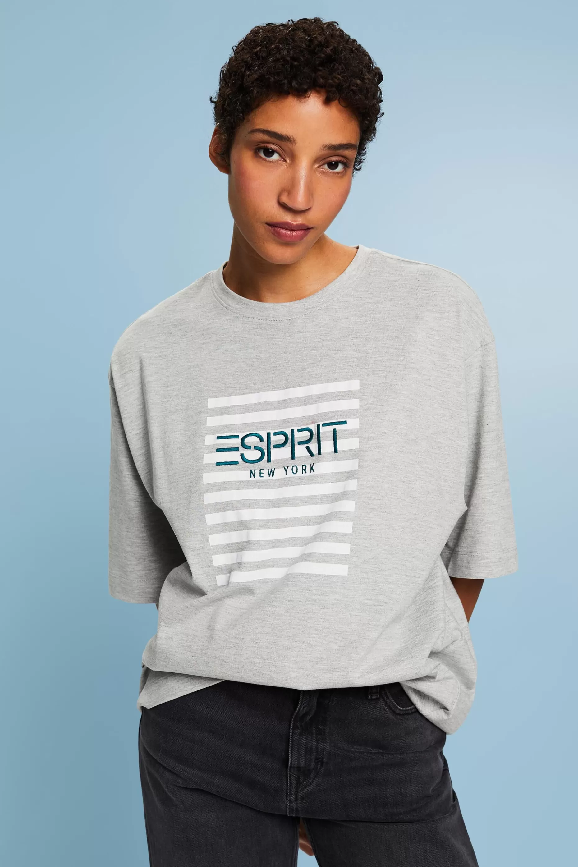 ESPRIT Logo Pima Cotton T-Shirt at our Online Shop *Women T-Shirts + Tops