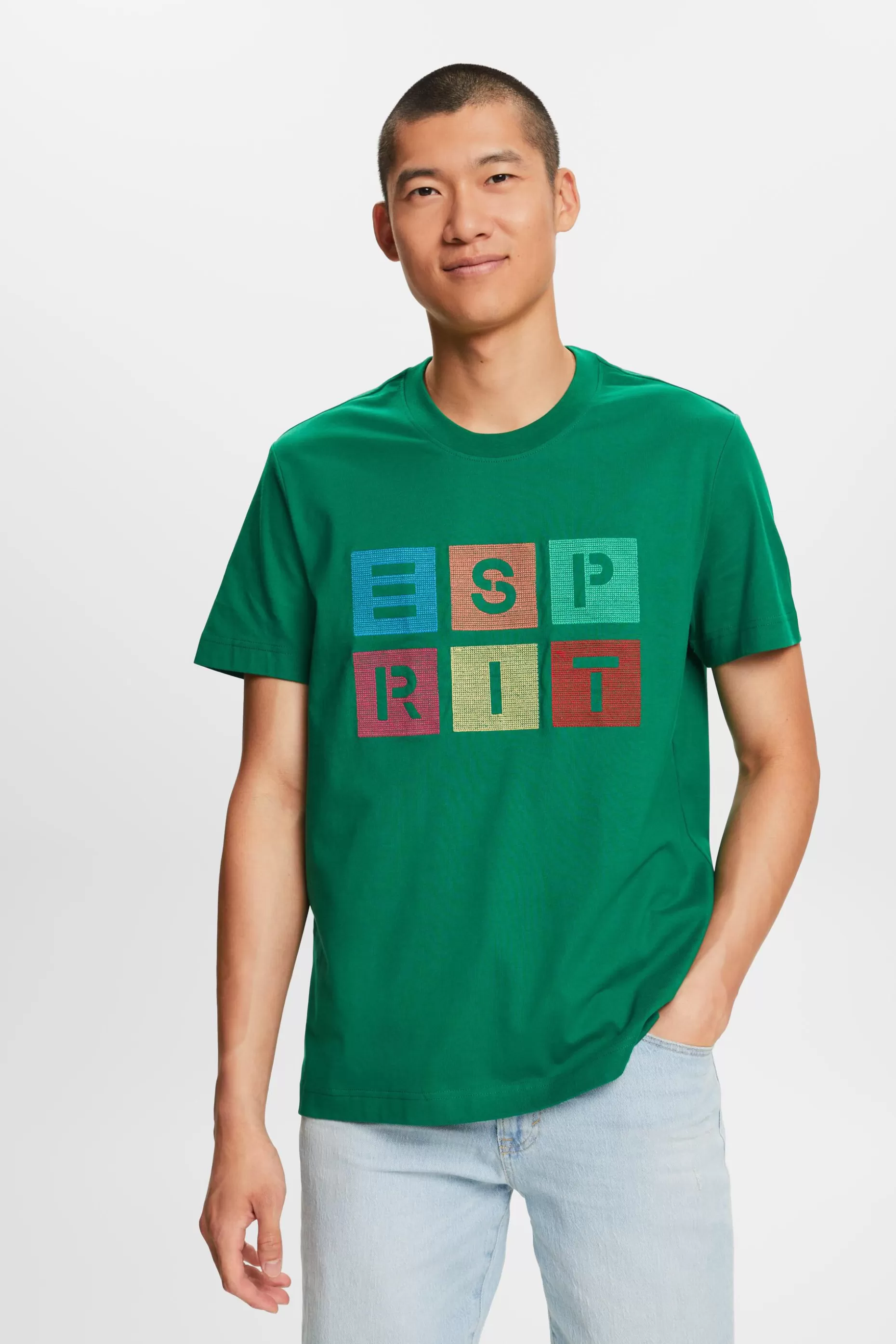 ESPRIT Logo Print Cotton T-Shirt at our Online Shop * Sale Under $30