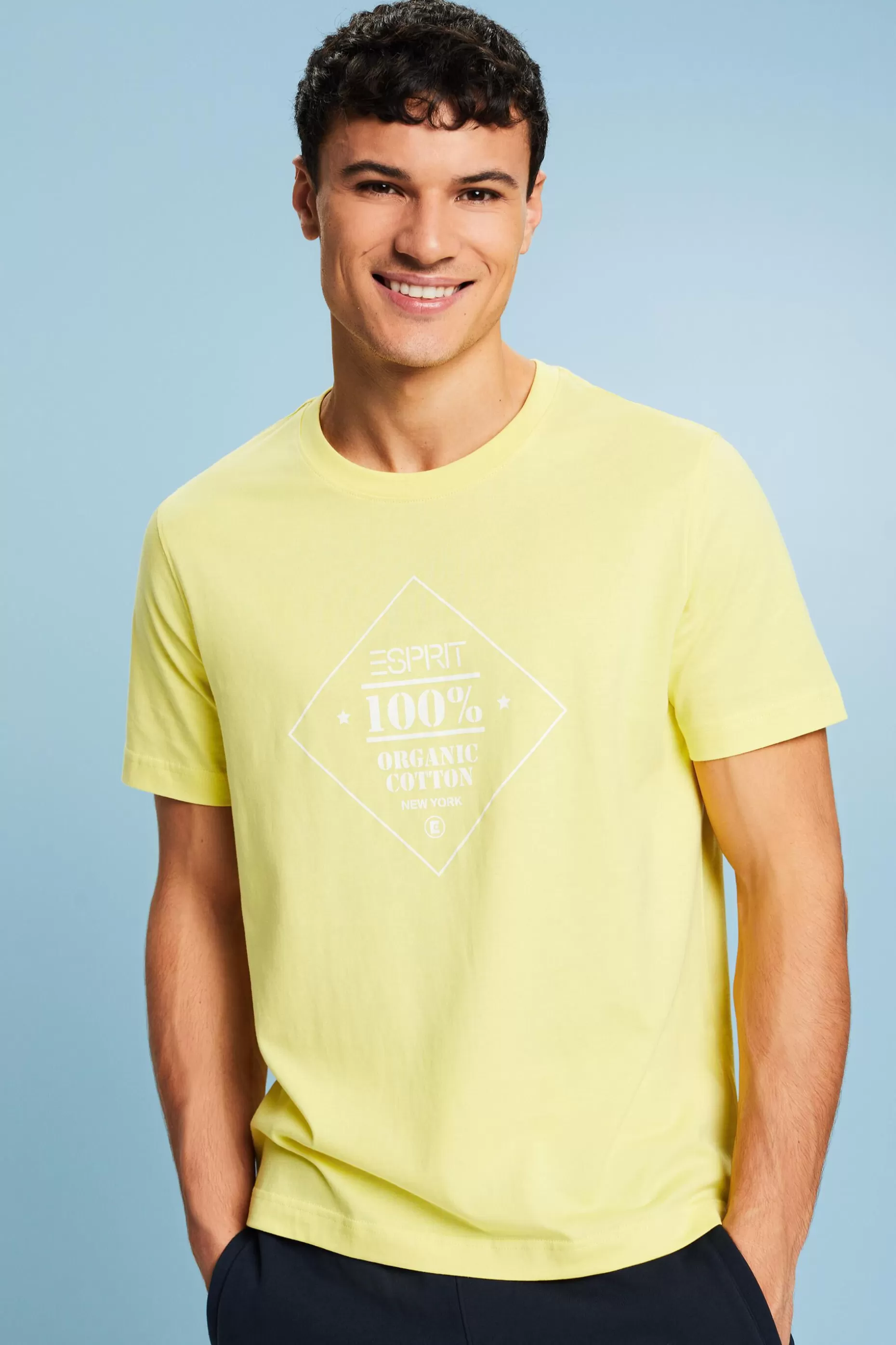 ESPRIT Logo Print Cotton T-Shirt at our Online Shop *Men T-Shirts + Polos