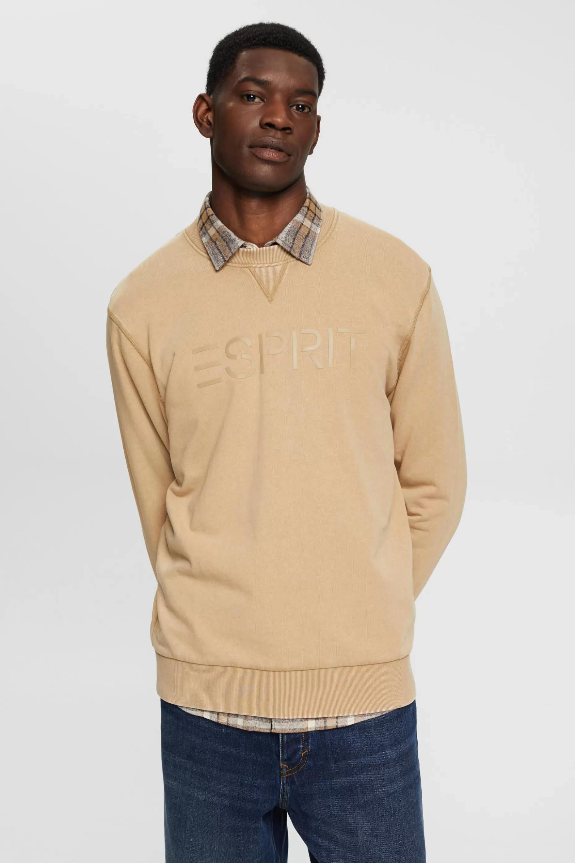 ESPRIT Logo Print Crewneck Sweatshirt at our Online Shop *Men Tops