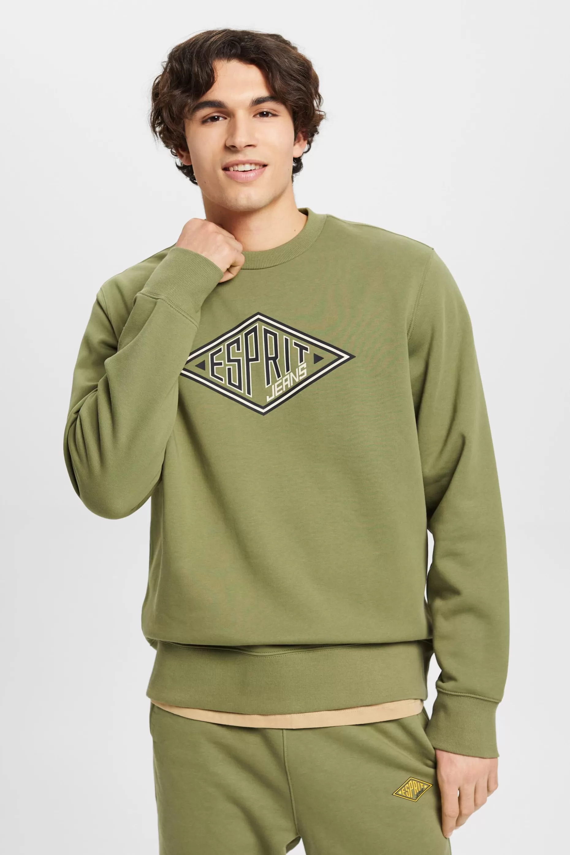 ESPRIT Logo Print Crewneck Sweatshirt at our Online Shop *Men Sweatshirts + Hoodies