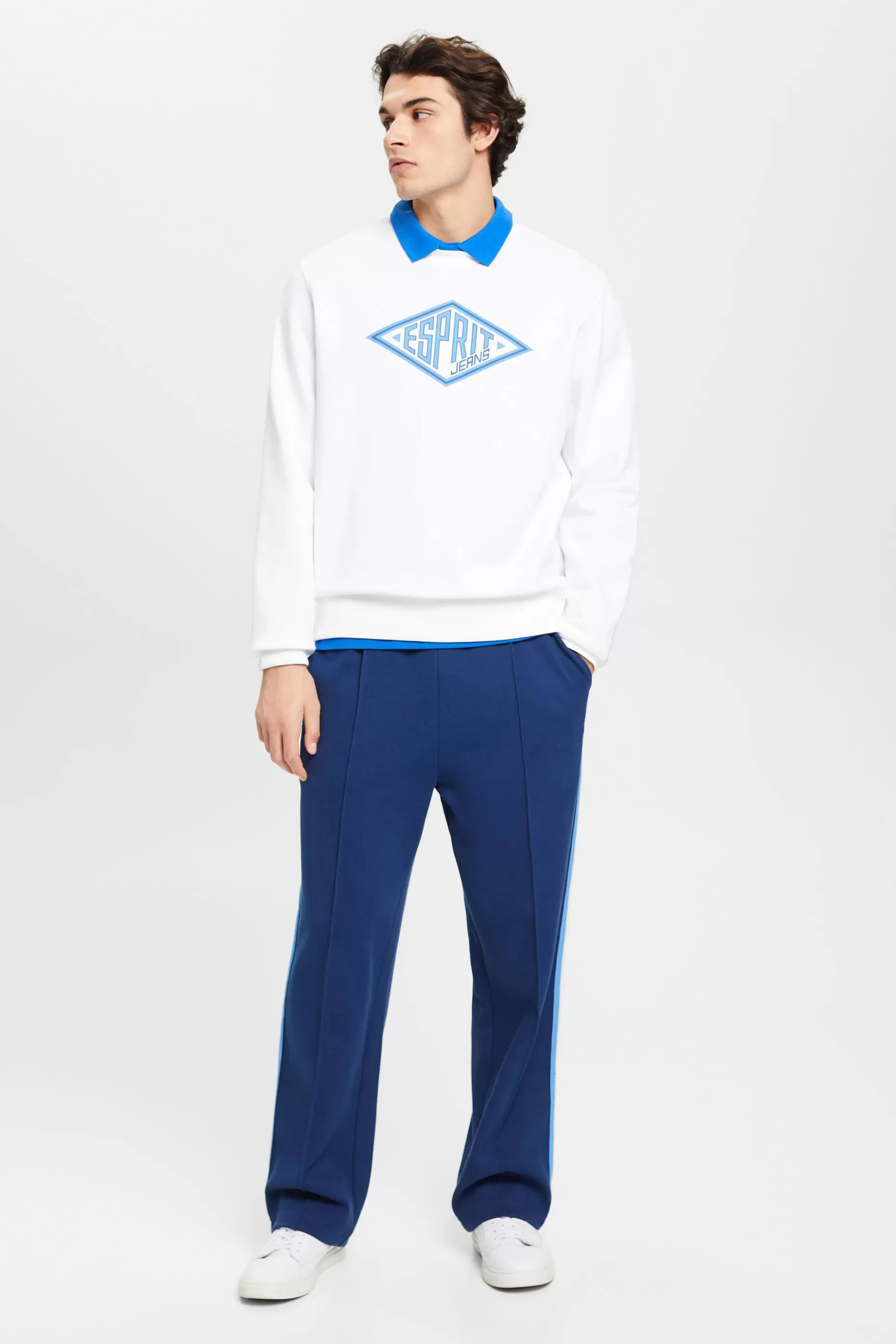 ESPRIT Logo Print Crewneck Sweatshirt at our Online Shop *Men Sweatshirts + Hoodies