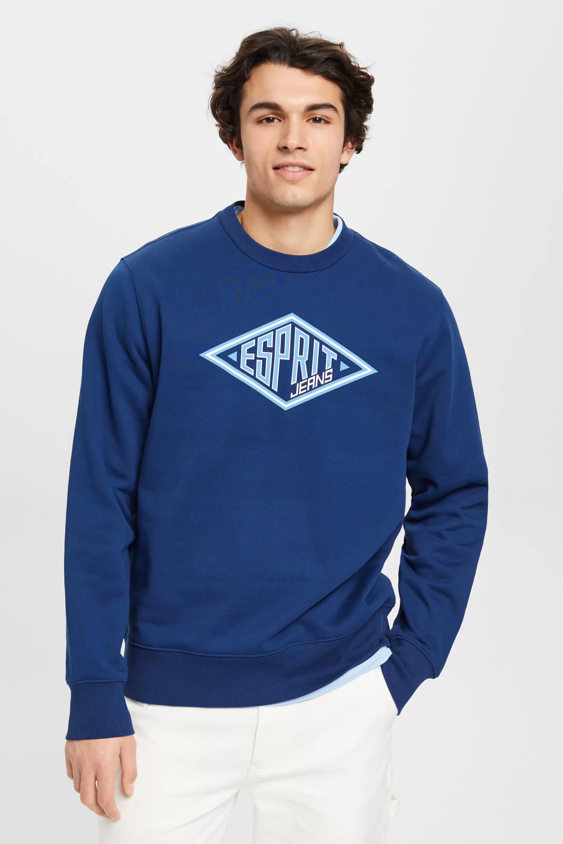 ESPRIT Logo Print Crewneck Sweatshirt at our Online Shop *Men Sweatshirts + Hoodies