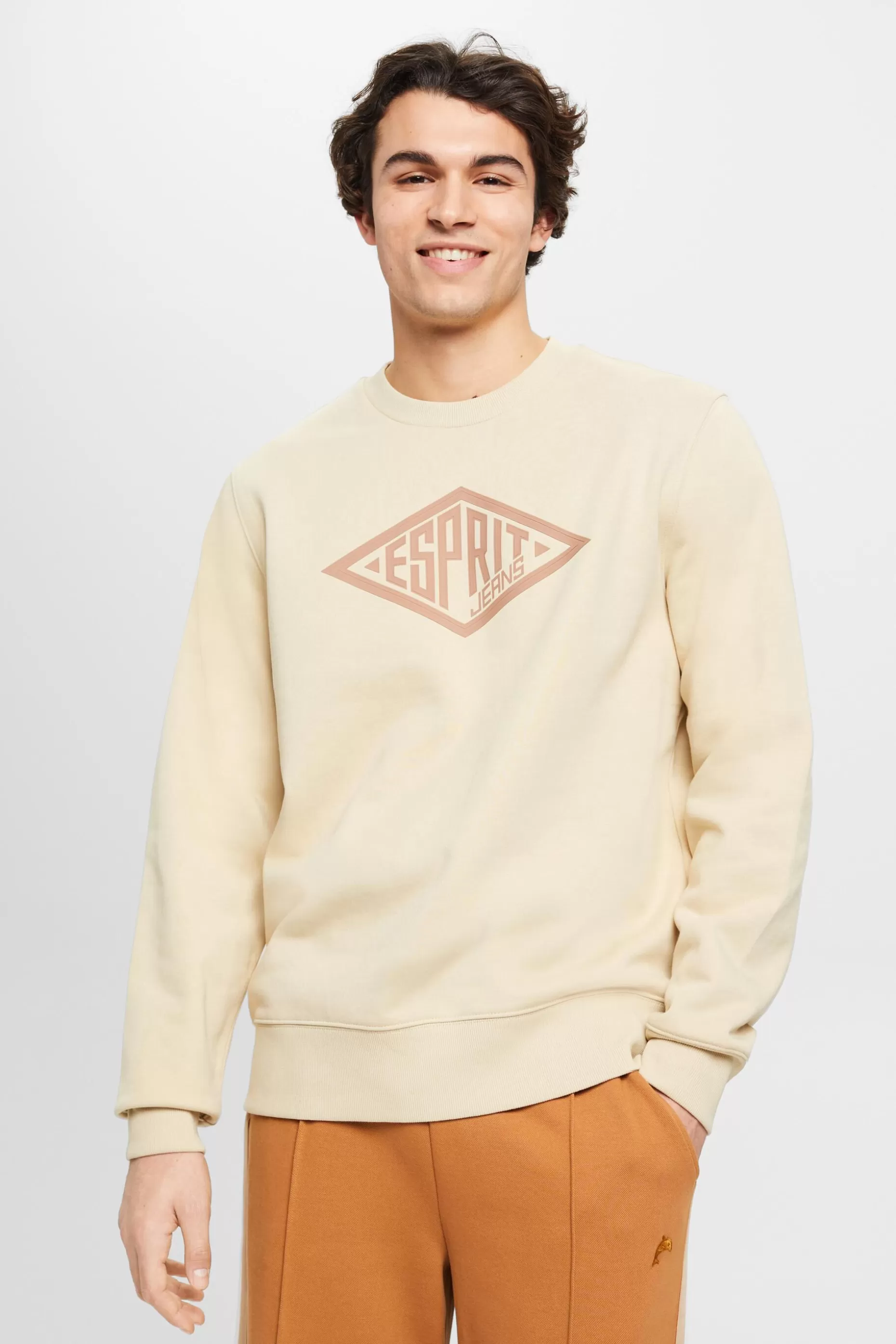 ESPRIT Logo Print Crewneck Sweatshirt at our Online Shop *Men Sweatshirts + Hoodies