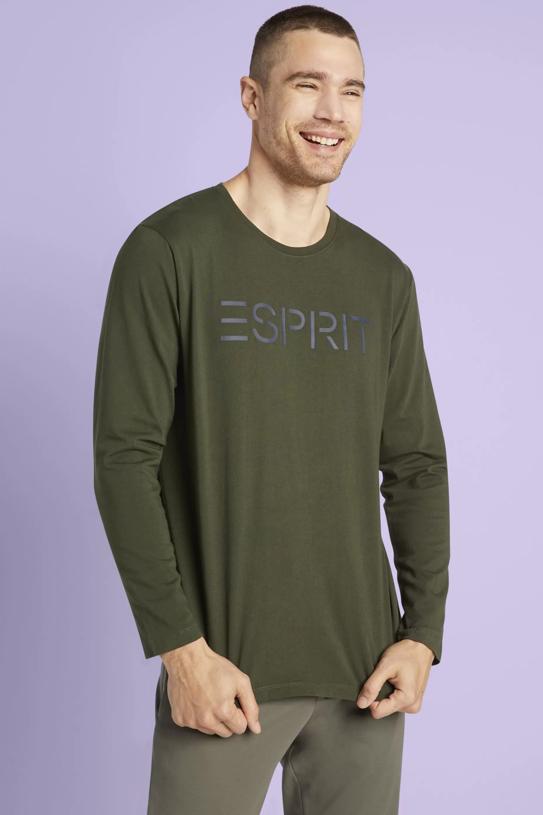 ESPRIT Logo print jersey t-shirt at our Online Shop *Men T-Shirts + Polos