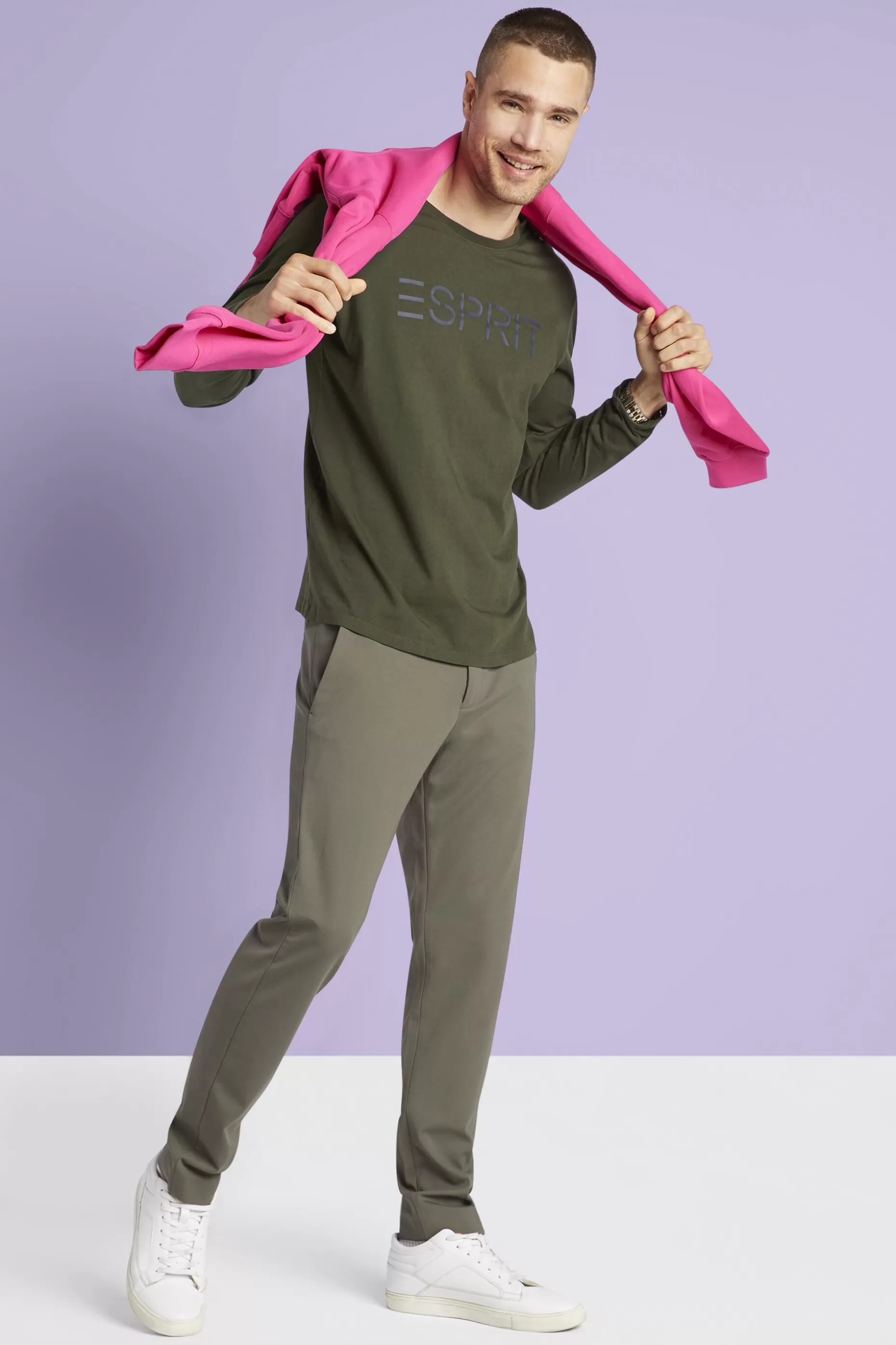 ESPRIT Logo print jersey t-shirt at our Online Shop *Men T-Shirts + Polos