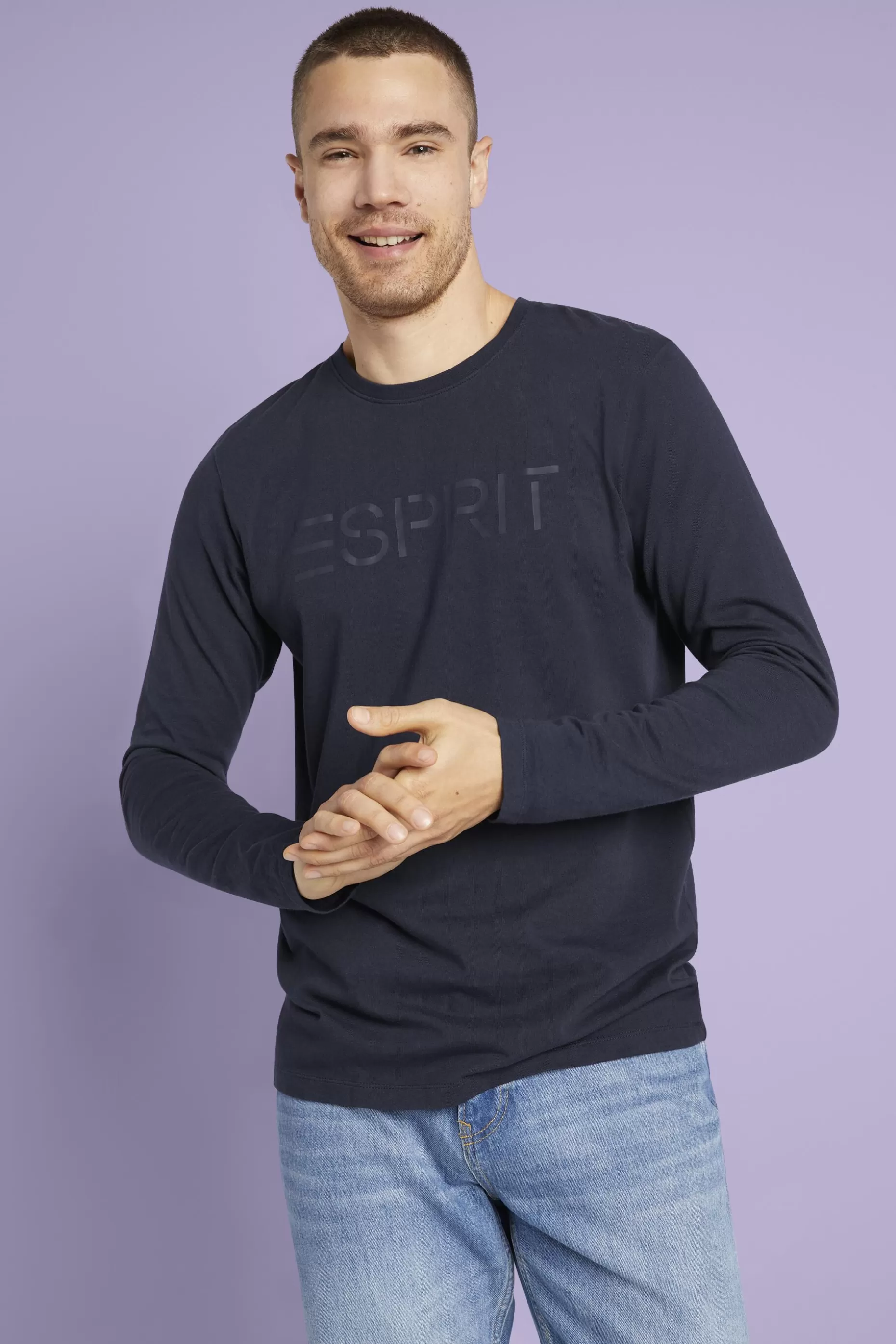 ESPRIT Logo print jersey t-shirt at our Online Shop *Men T-Shirts + Polos